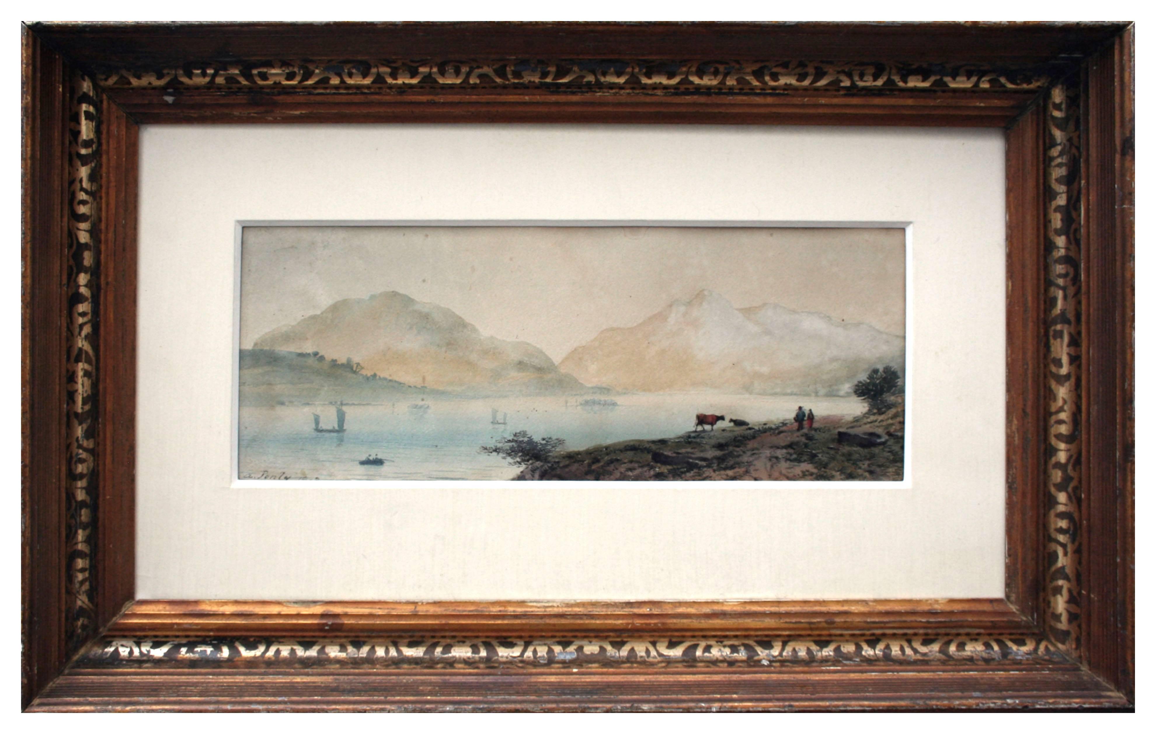 Paysage écossais Loch Tay du 19ème siècle