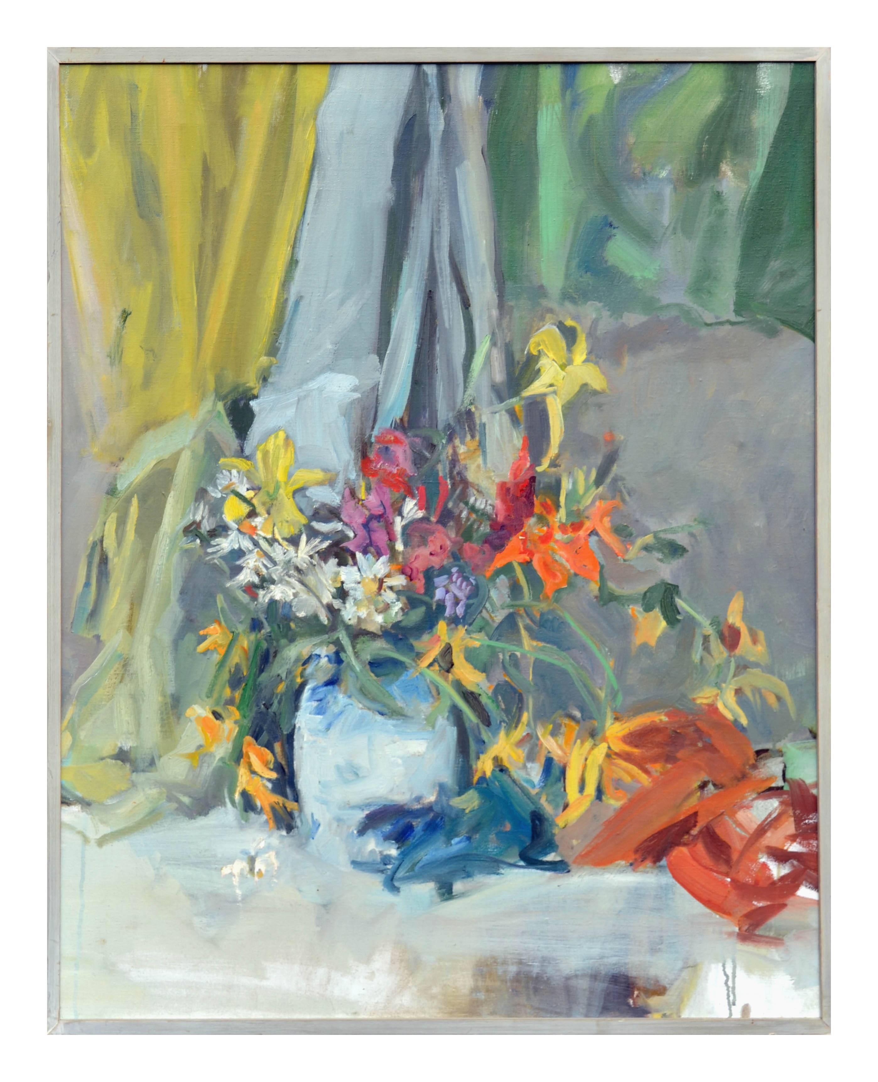 Unknown Still-Life Painting - Vintage Abstract Floral Still Life