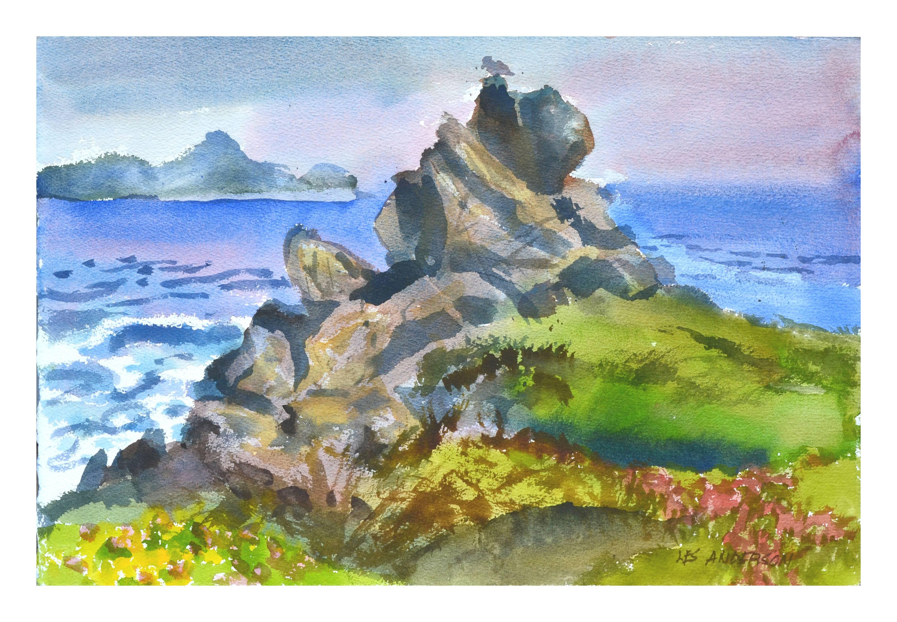 Les Anderson Landscape Painting - Rocky Point at Point Lobos