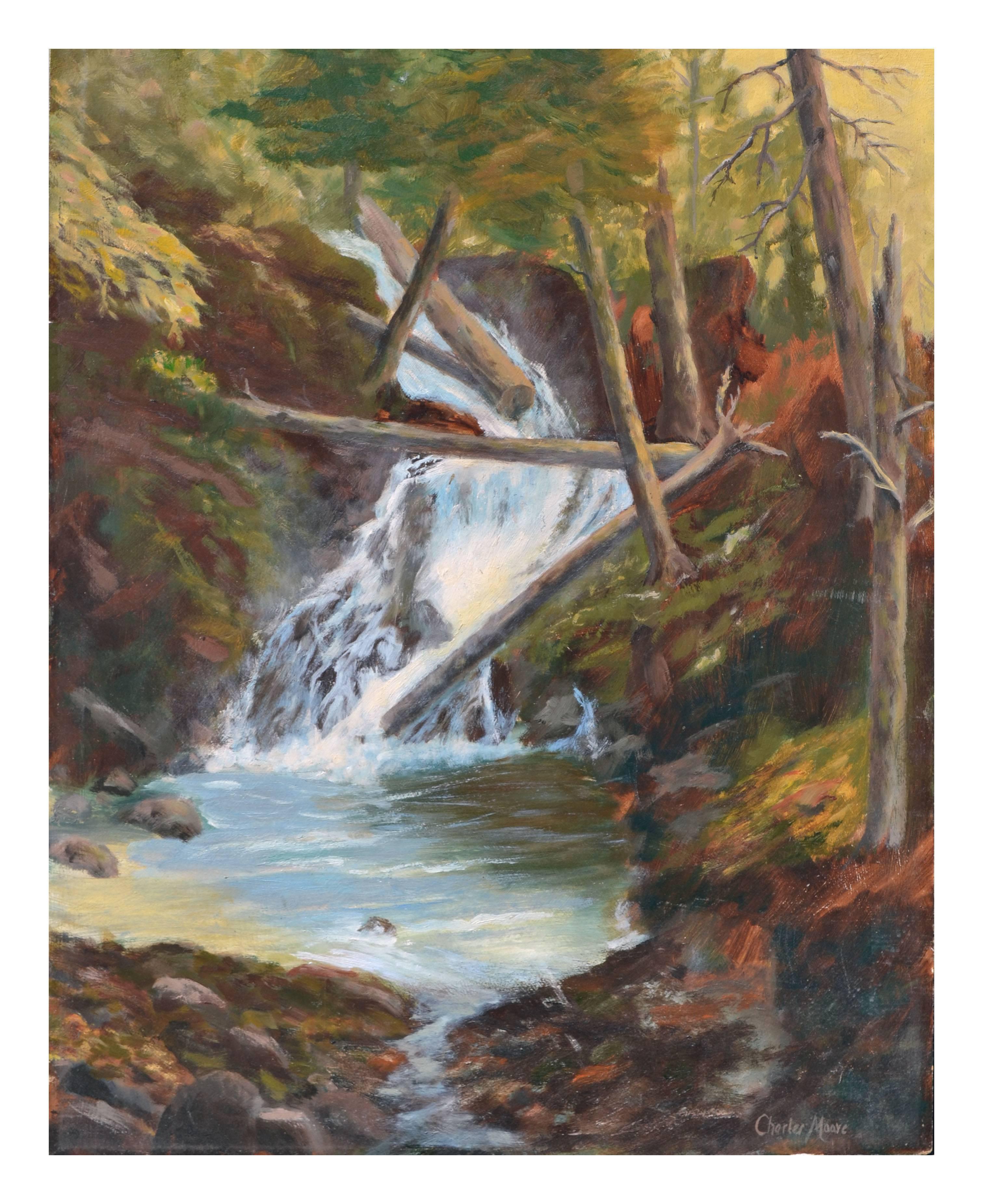 Charles Moore Landscape Painting - Mid Century Aptos Creek Forest Landscape