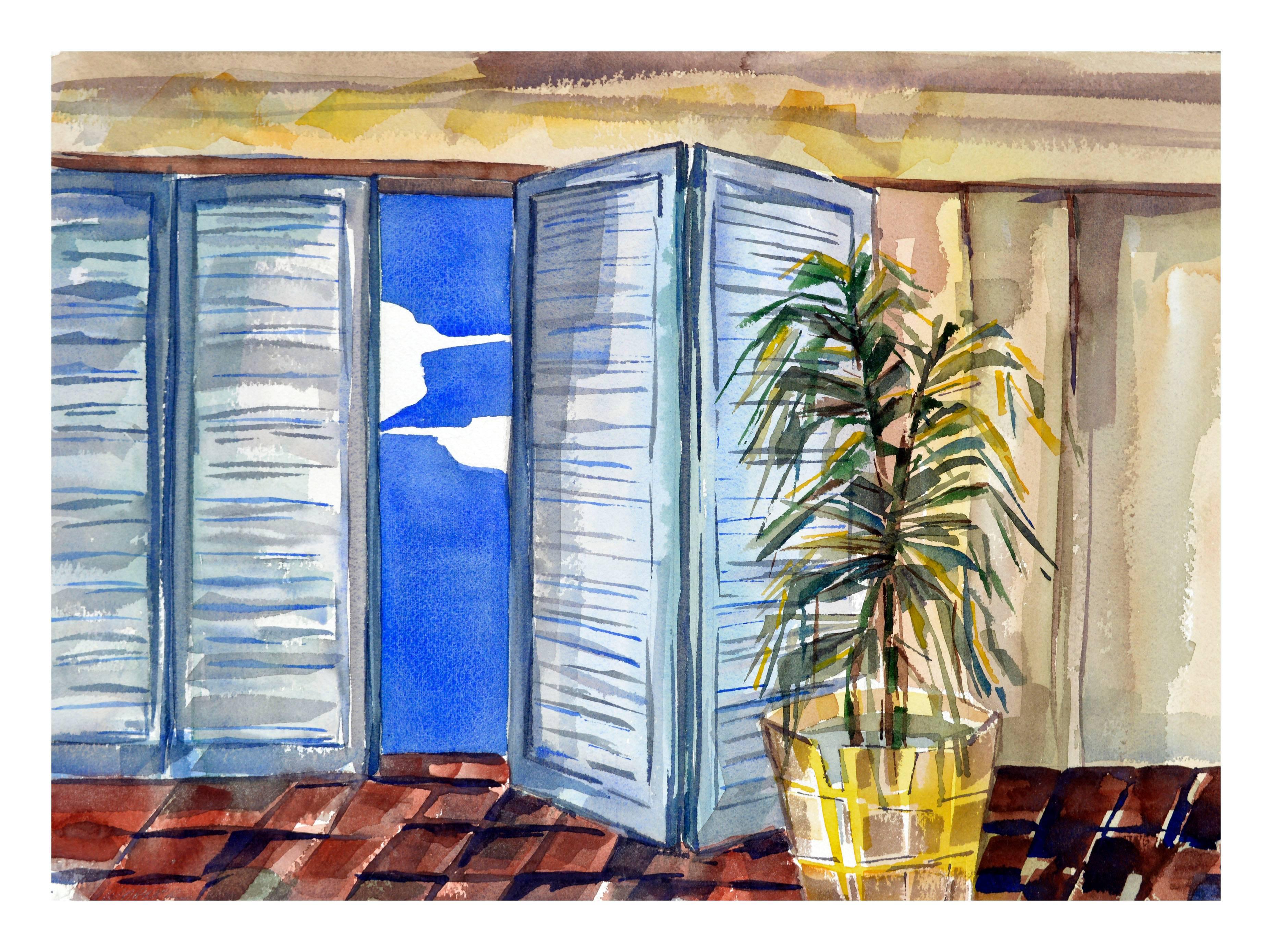 Interior Painting de Doris Warner - La Puerta Abierta del Patio