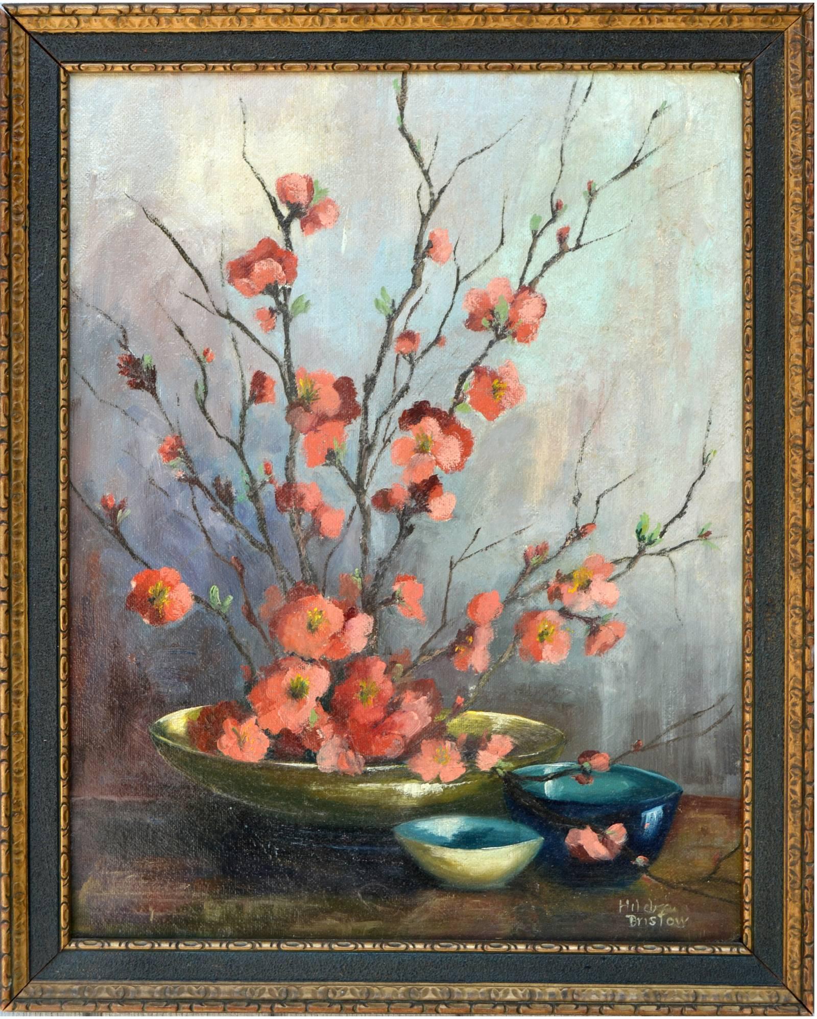Hilda G. Bristow Still-Life Painting - Qunice Blossoms Still Life