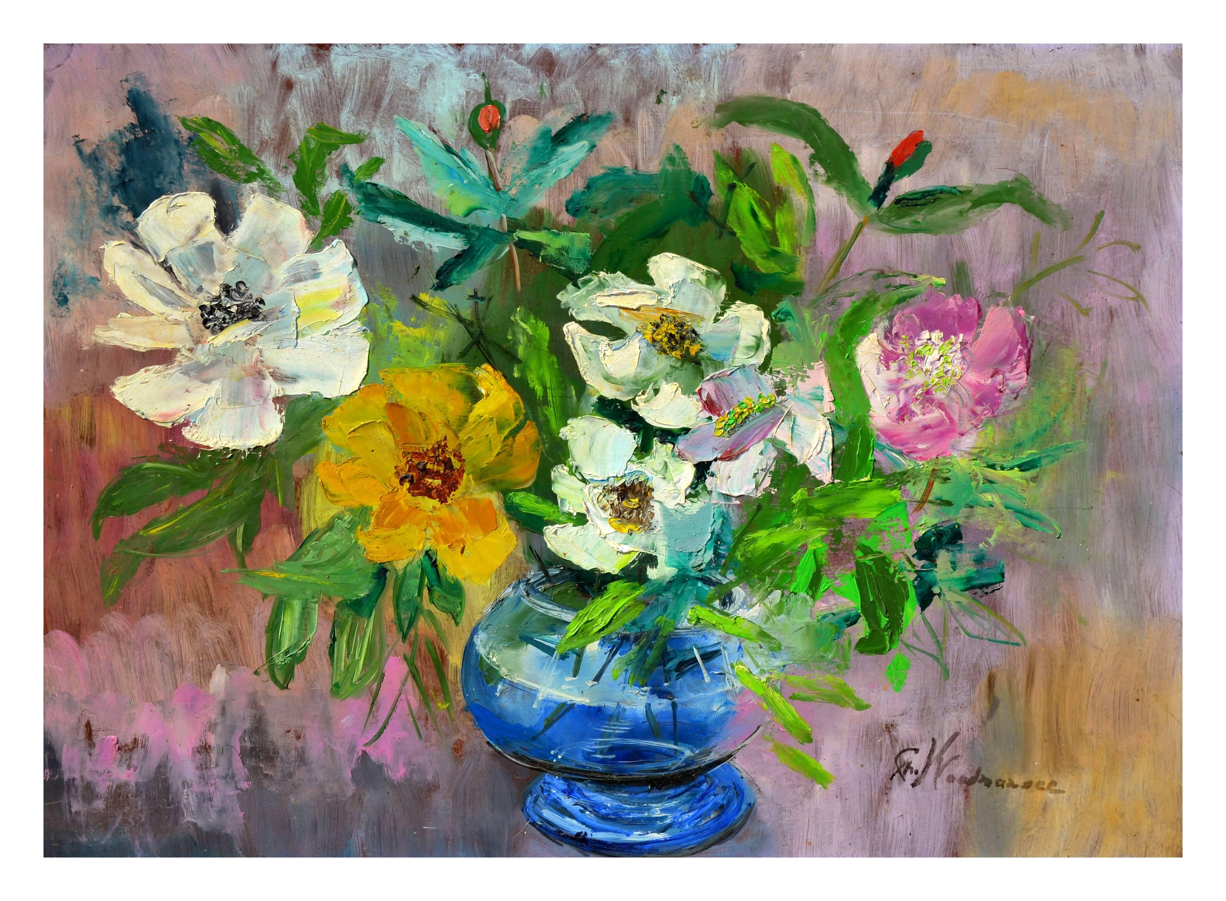 Charles Dana Woodmansee Still-Life Painting - Vibrant Flowers