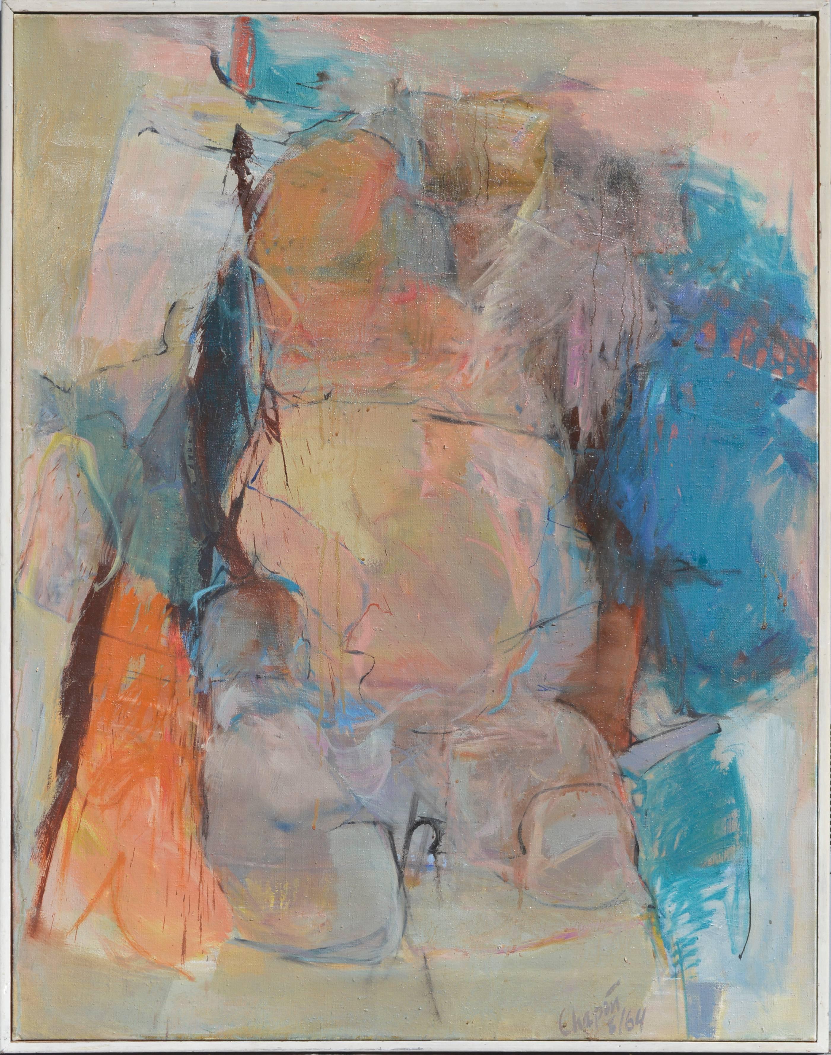 David Chapin Figurative Painting - Mid Century Abstract Figurative 