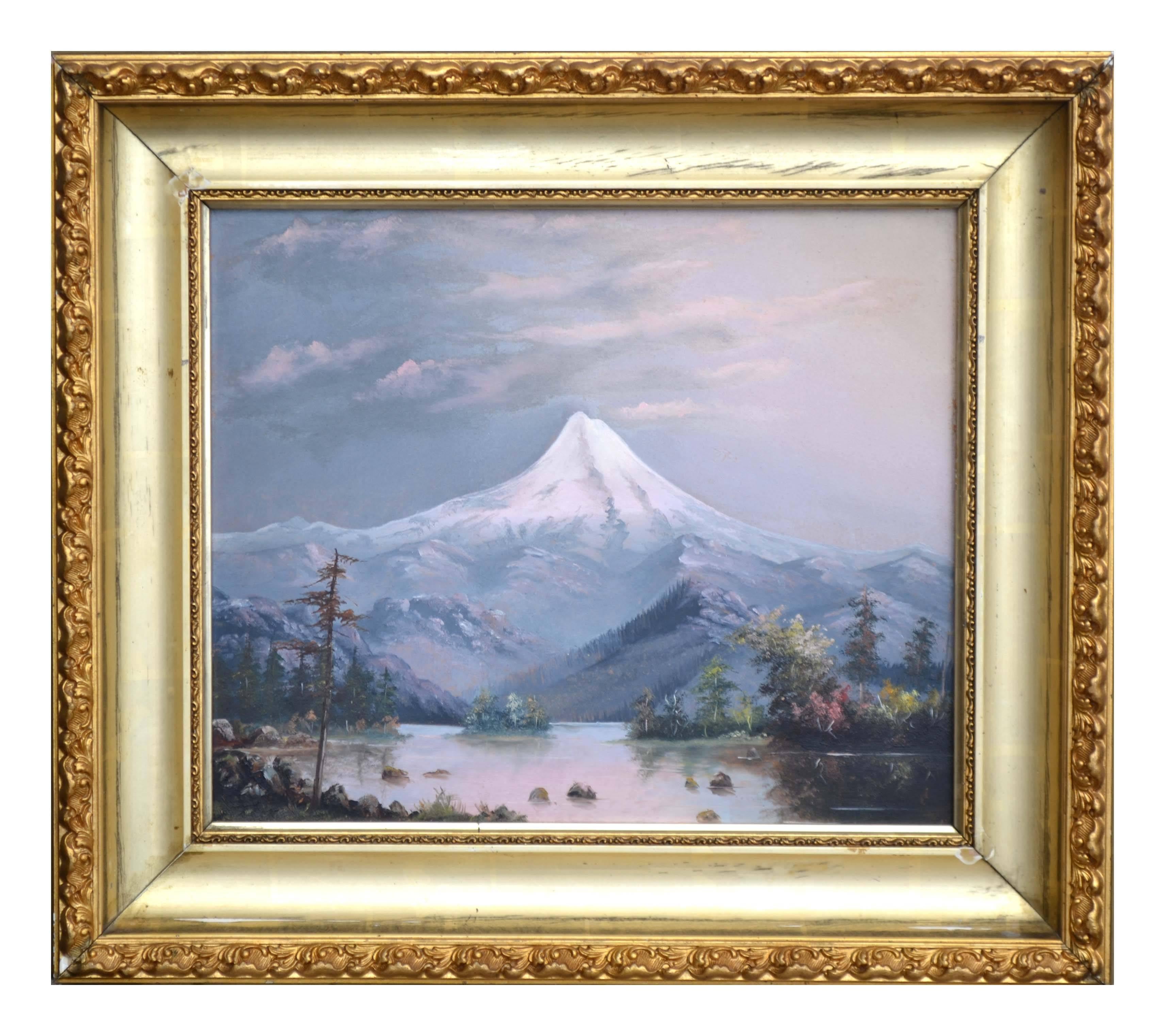 William Samuel Parrot Landscape Painting - Turn of Century Mt Hood