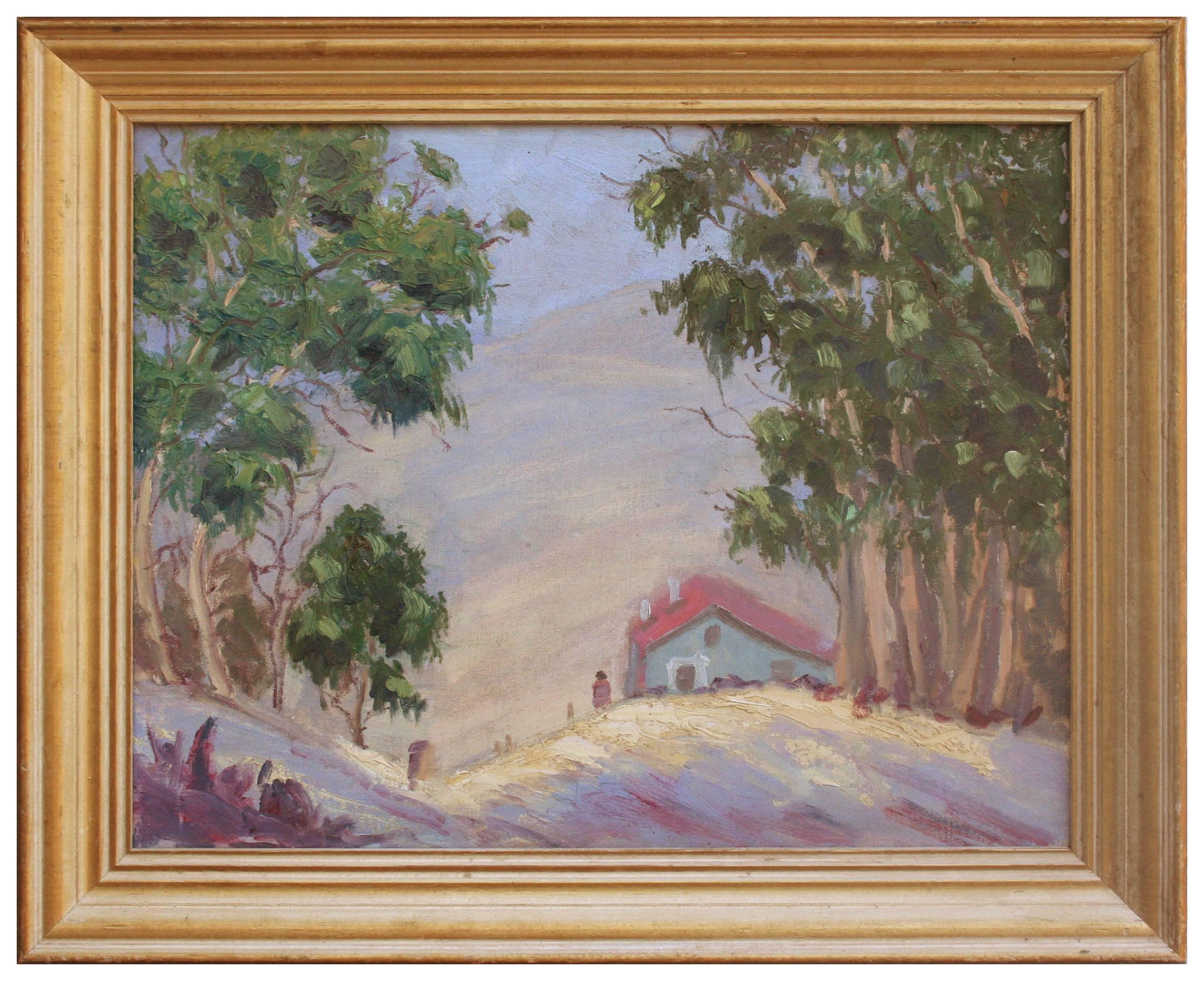 Unknown Figurative Painting - Morning Sunrise, Mid Century Laguna Hills Figurative Landscape