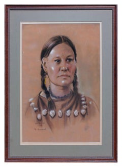 « Ear of Corn, Sioux »,  Portrait amérindien du milieu du siècle dernier