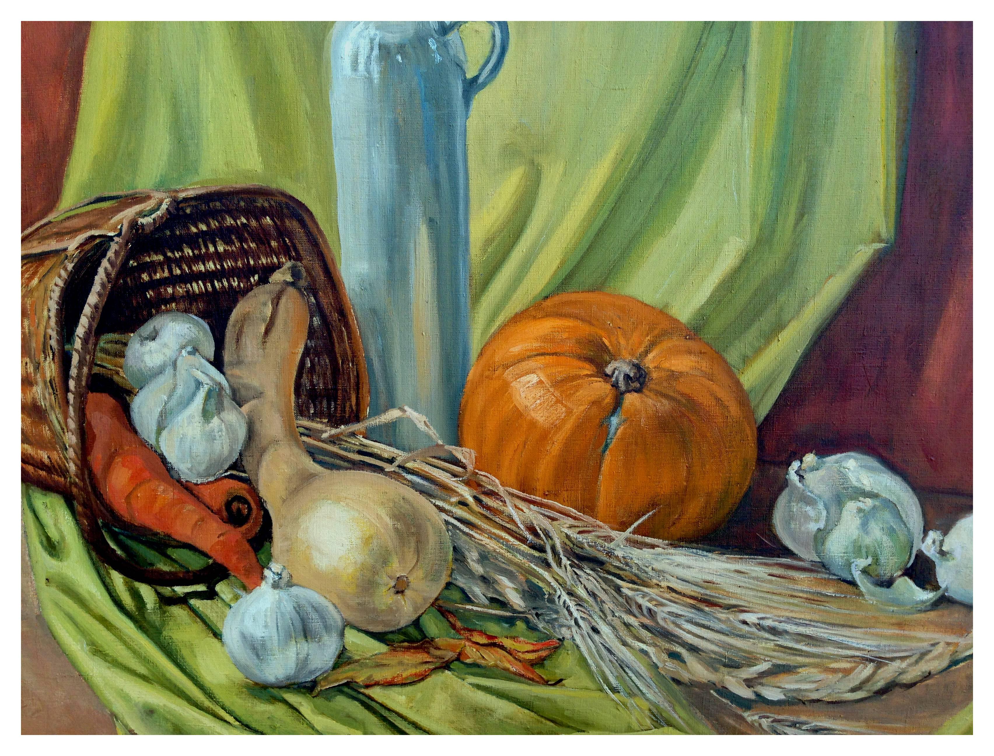Mid Century Autumn Still Life - Painting by Dorothy Bouthillier