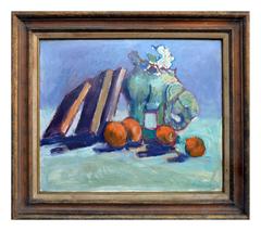 Elephant, Books and Oranges Still Life