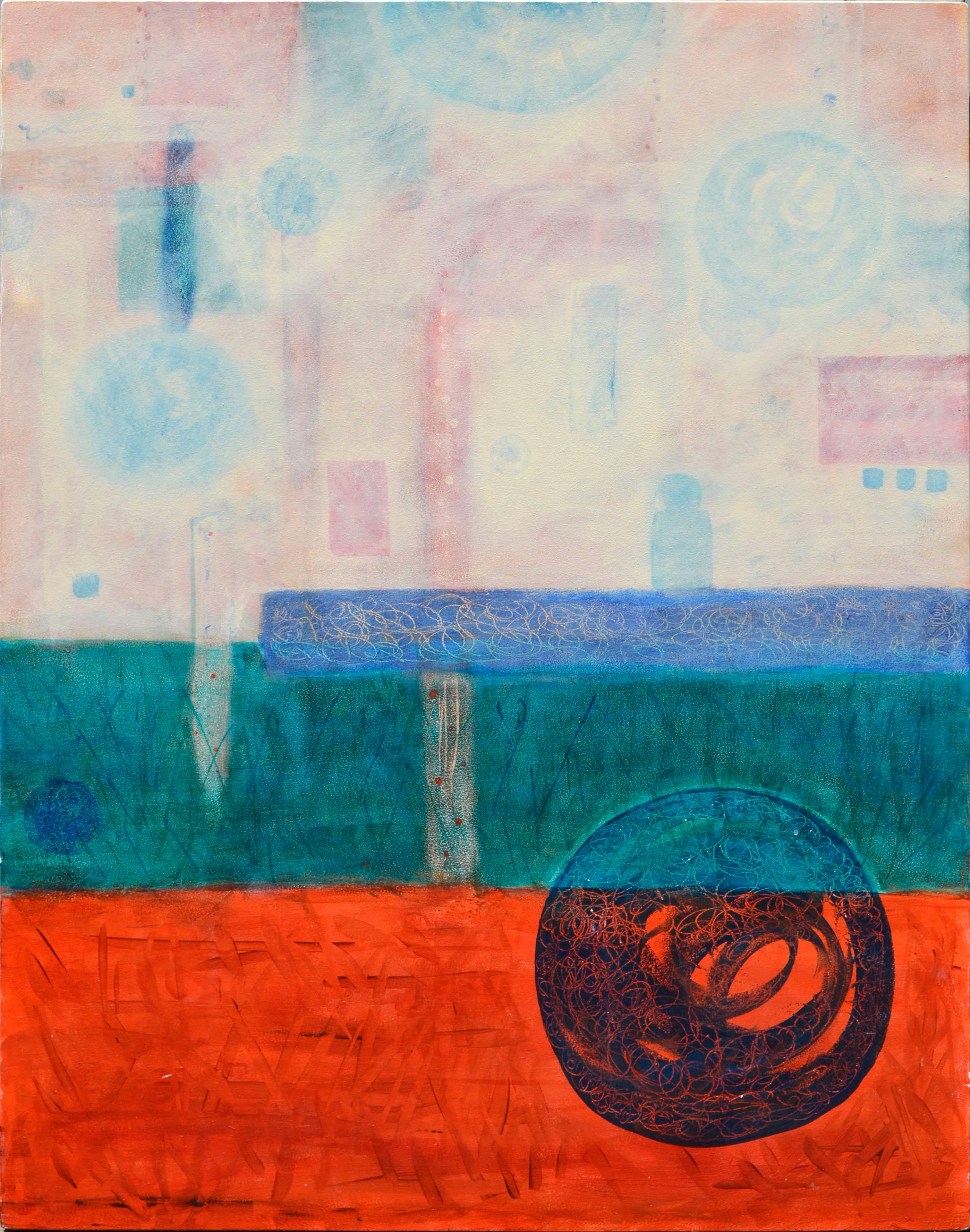 Julie Fudge Abstract Painting - Spiritual Origins - Geometric Abstract 