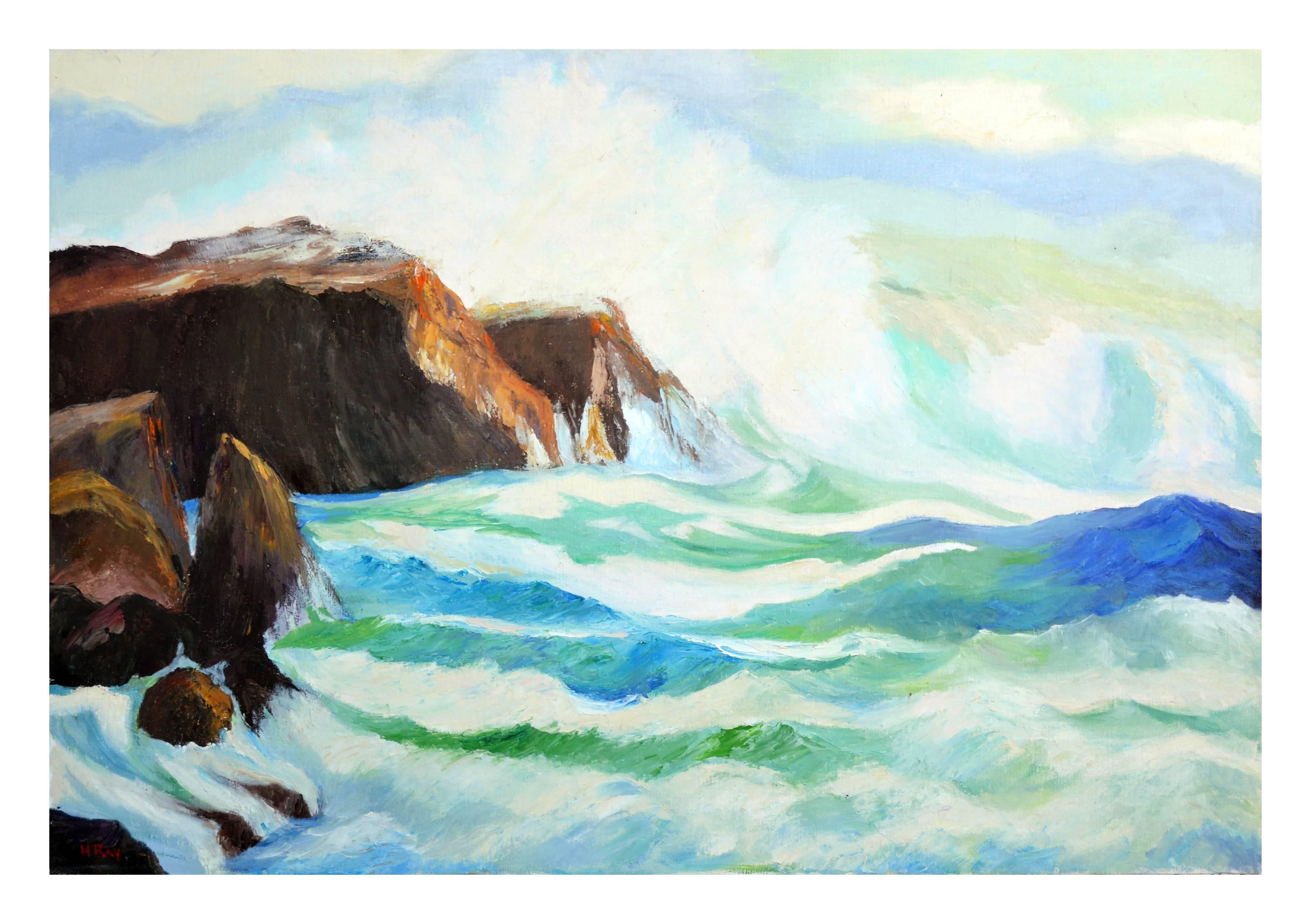 "Rolling Seas", San Mateo Coast Landscape by Hartzell Harrison Ray 