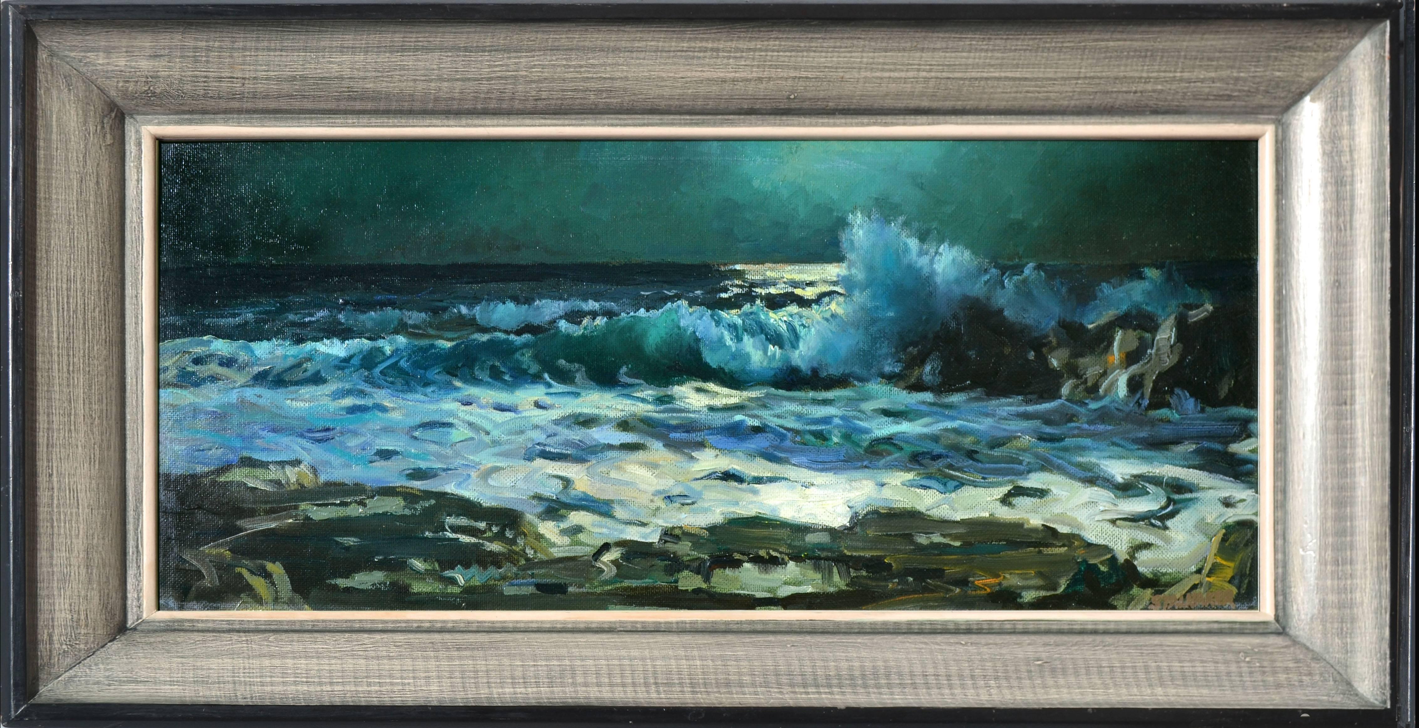 Hamilton G. Stalnaker, Jr.  Landscape Painting - La Jolla Beach Evening