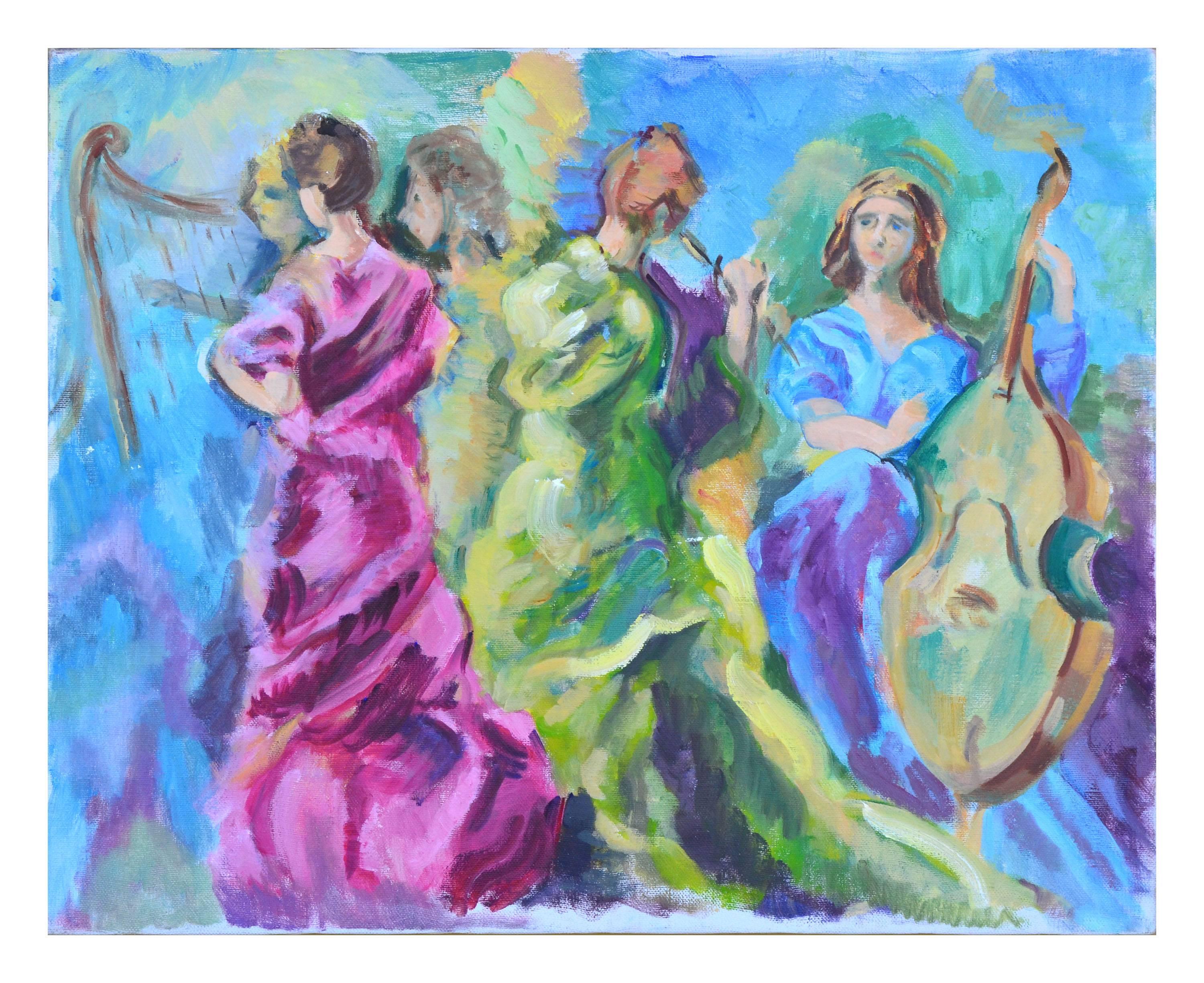 Patricia Emrich Gillfillan Figurative Painting - The Quartet Figurative 
