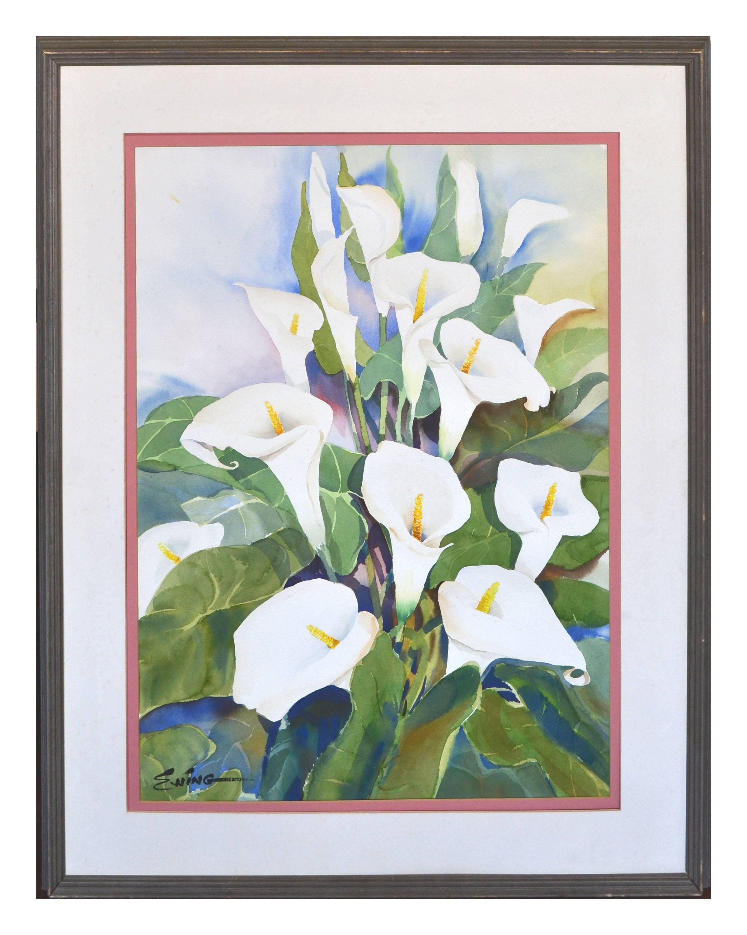Edgar Ewing Still-Life Painting - Calla Lilies Floral Still Life