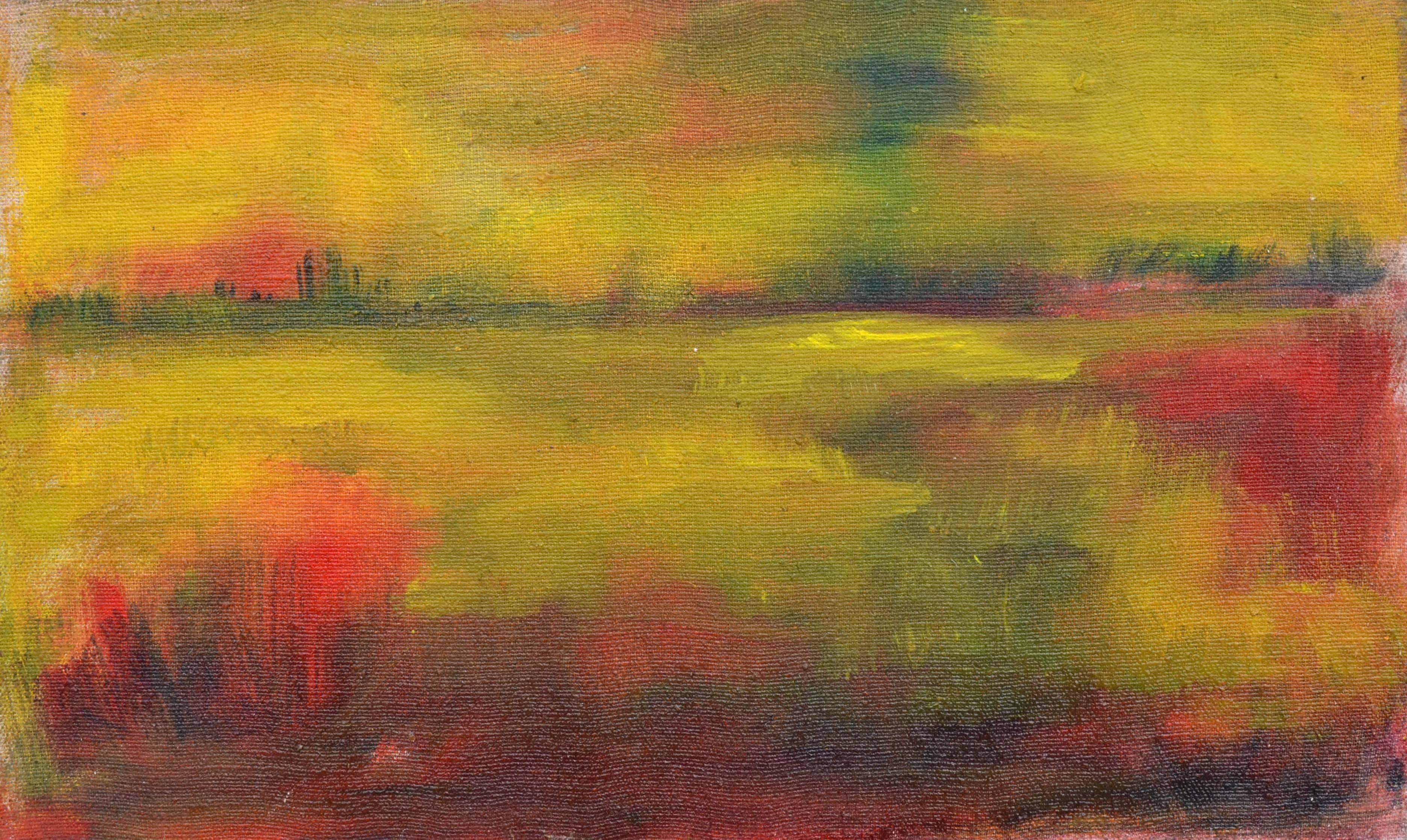 Tom Hamil Landscape Painting - Wetlands at Sunset Landscape