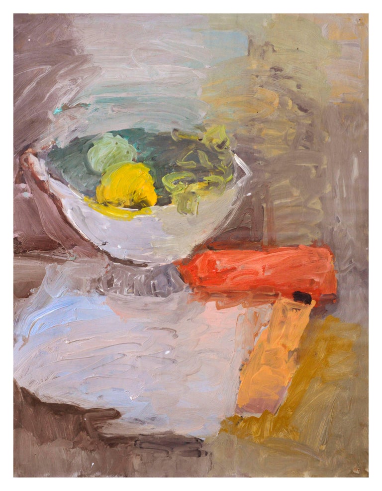 Julie Florent Radda Still-Life Painting - Mid Century French Impressionist Fruit Bowl Still Life