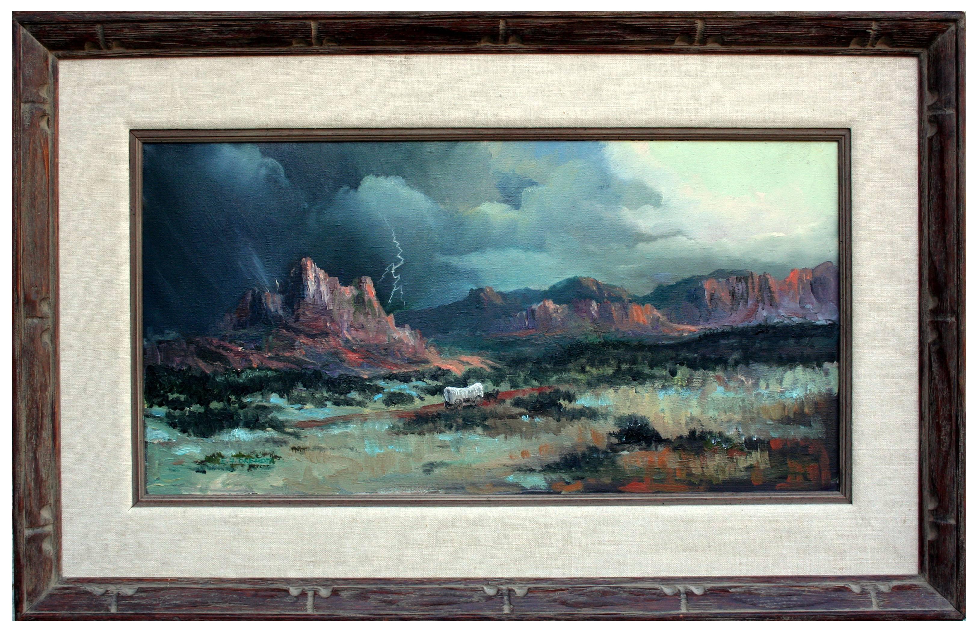 Elmer Fredrick Ekeroth Landscape Painting - The Journey and Desert Storm