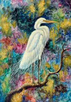 Vintage The Fauvist White Egret 