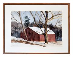 Red Barn  Snow