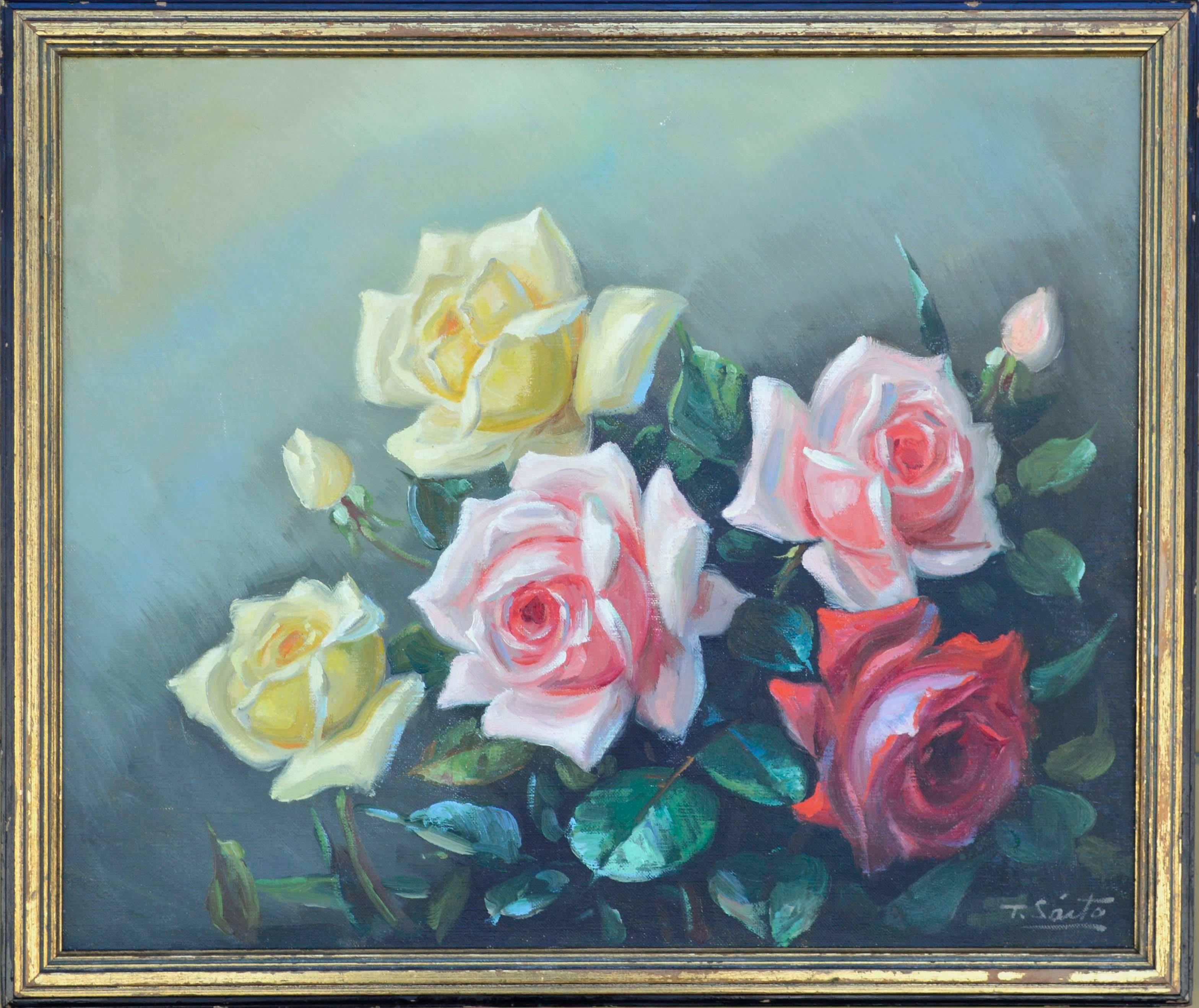 Toyosaku Saito Still-Life Painting - Garden Roses