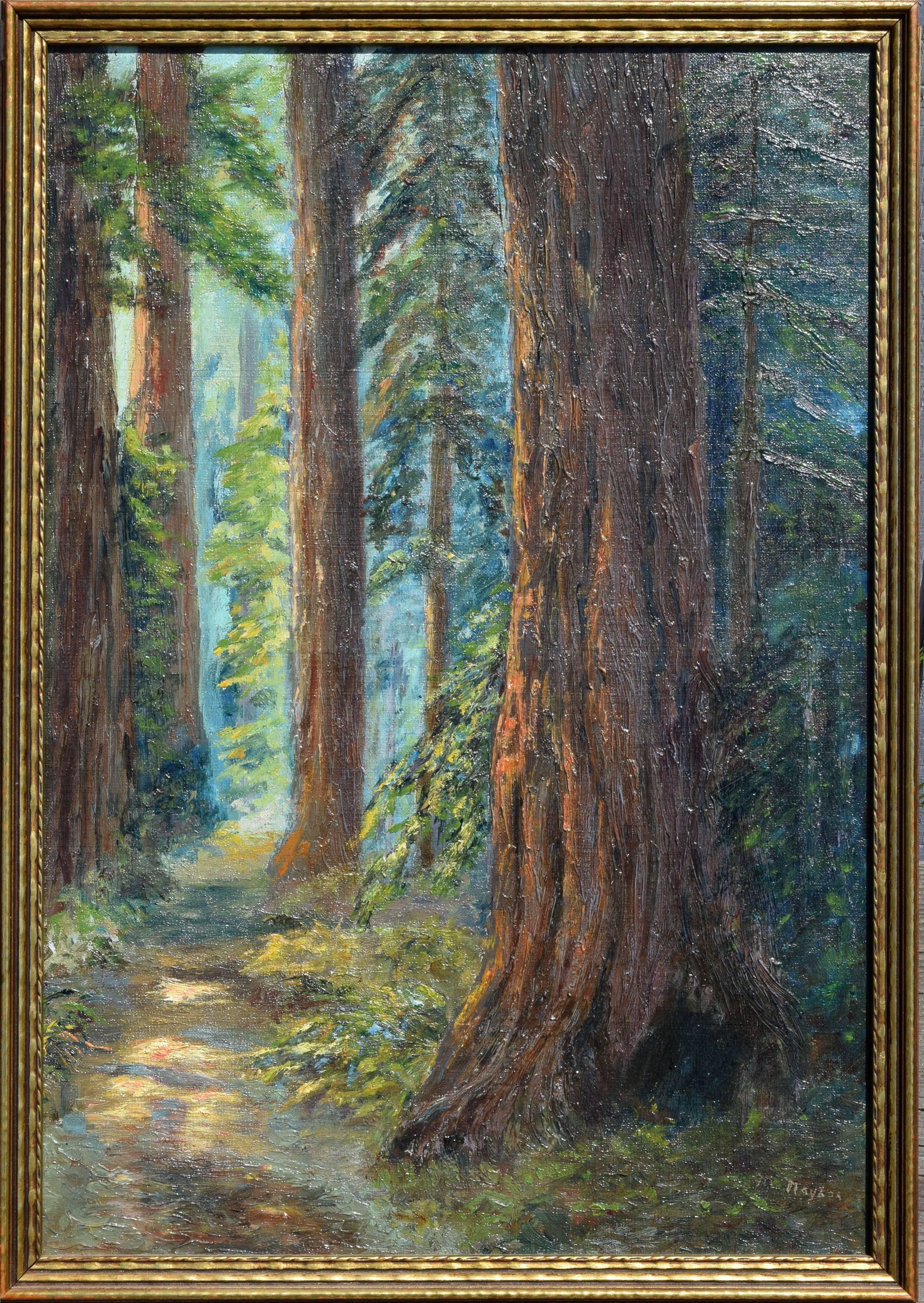 Leonora M. Naylor Penniman Landscape Painting - Redwood Groves, Santa Cruz County 1924