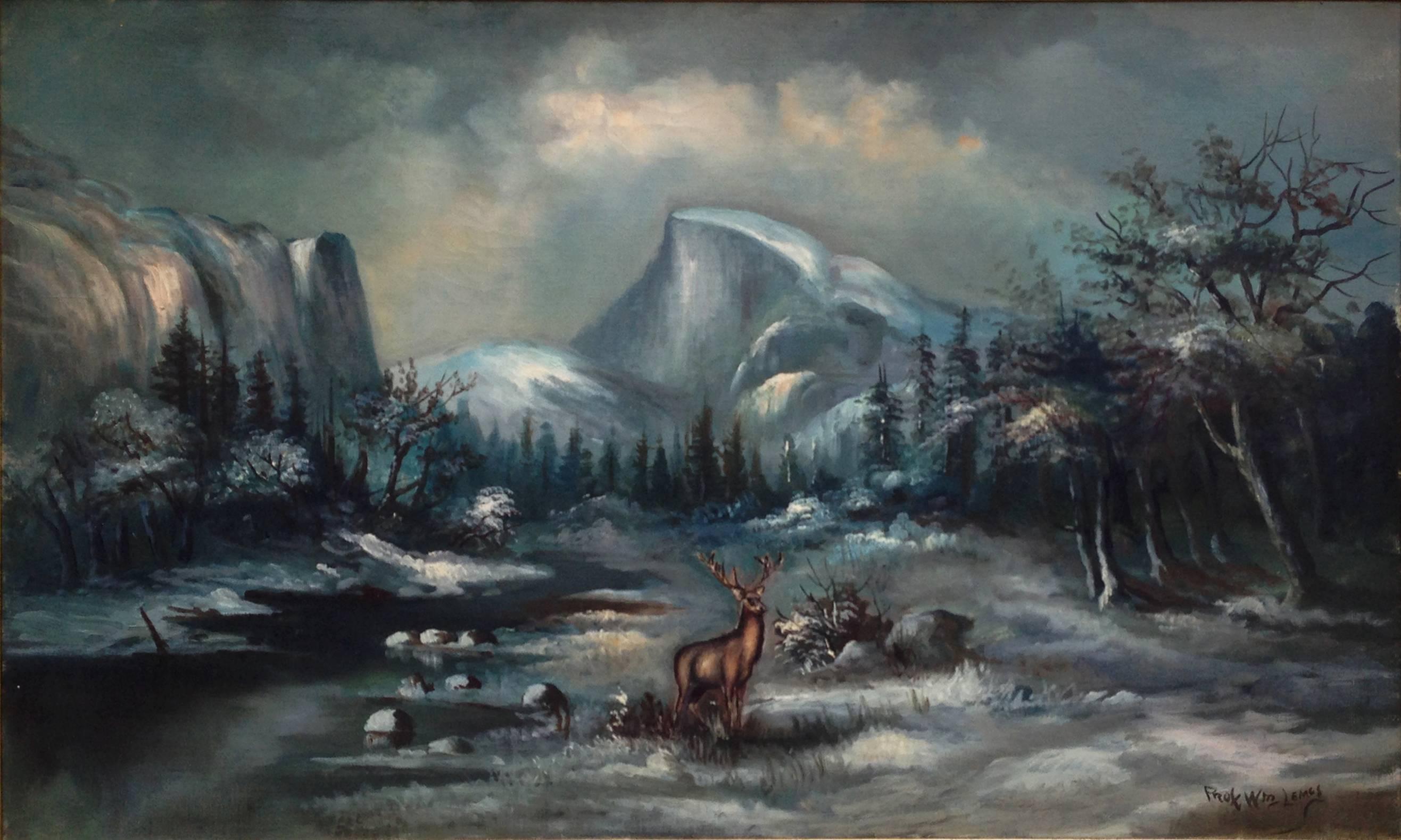 Early 20th Century Yosemite Winter Park Landscape 