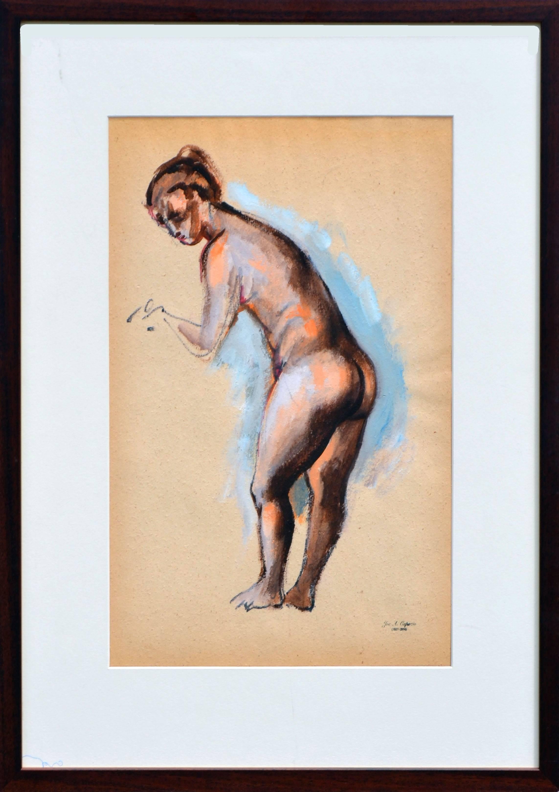 Joseph Capozio Nude Painting - Mid Century Standing Nude