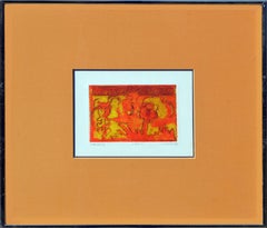 "Landing" Abstract Block Print