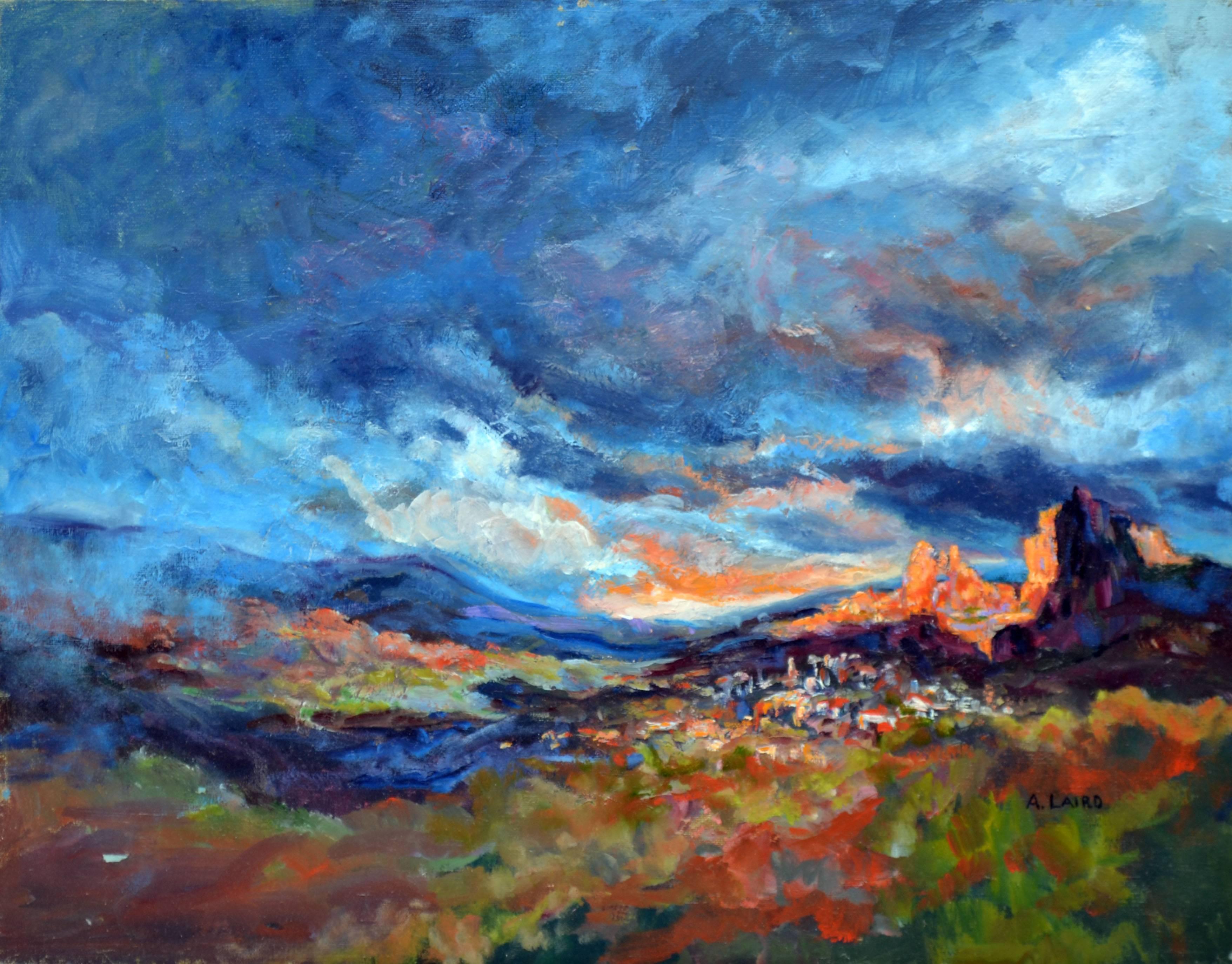 Alice Laird Landscape Painting - "Storm Coming" - Abstracted Landscape 