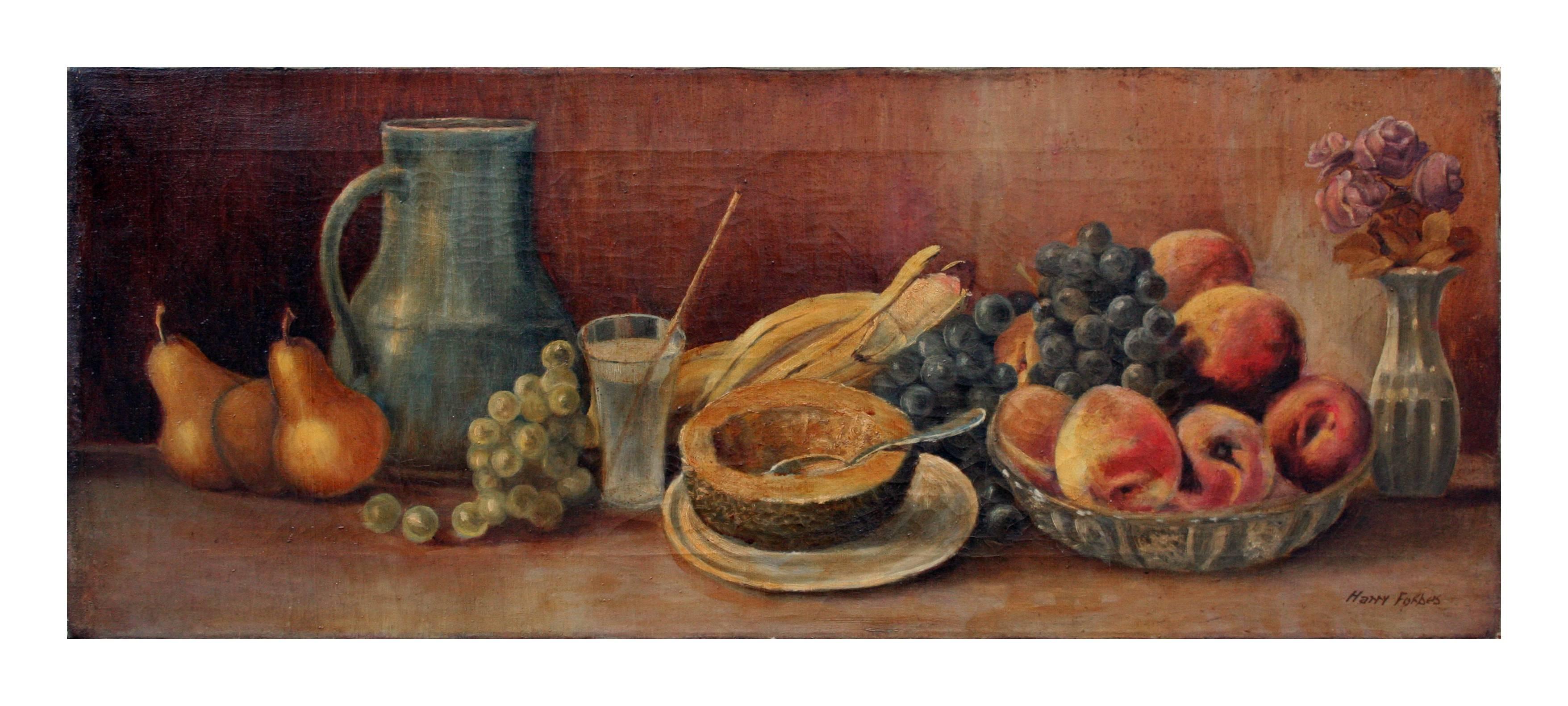 Harry L. Forbes Still-Life Painting - Ample Fruit Still Life
