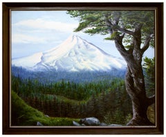 Mt. Hood, Oregon - Pacific Northwest Evergreen Forest Mountain Landscape 