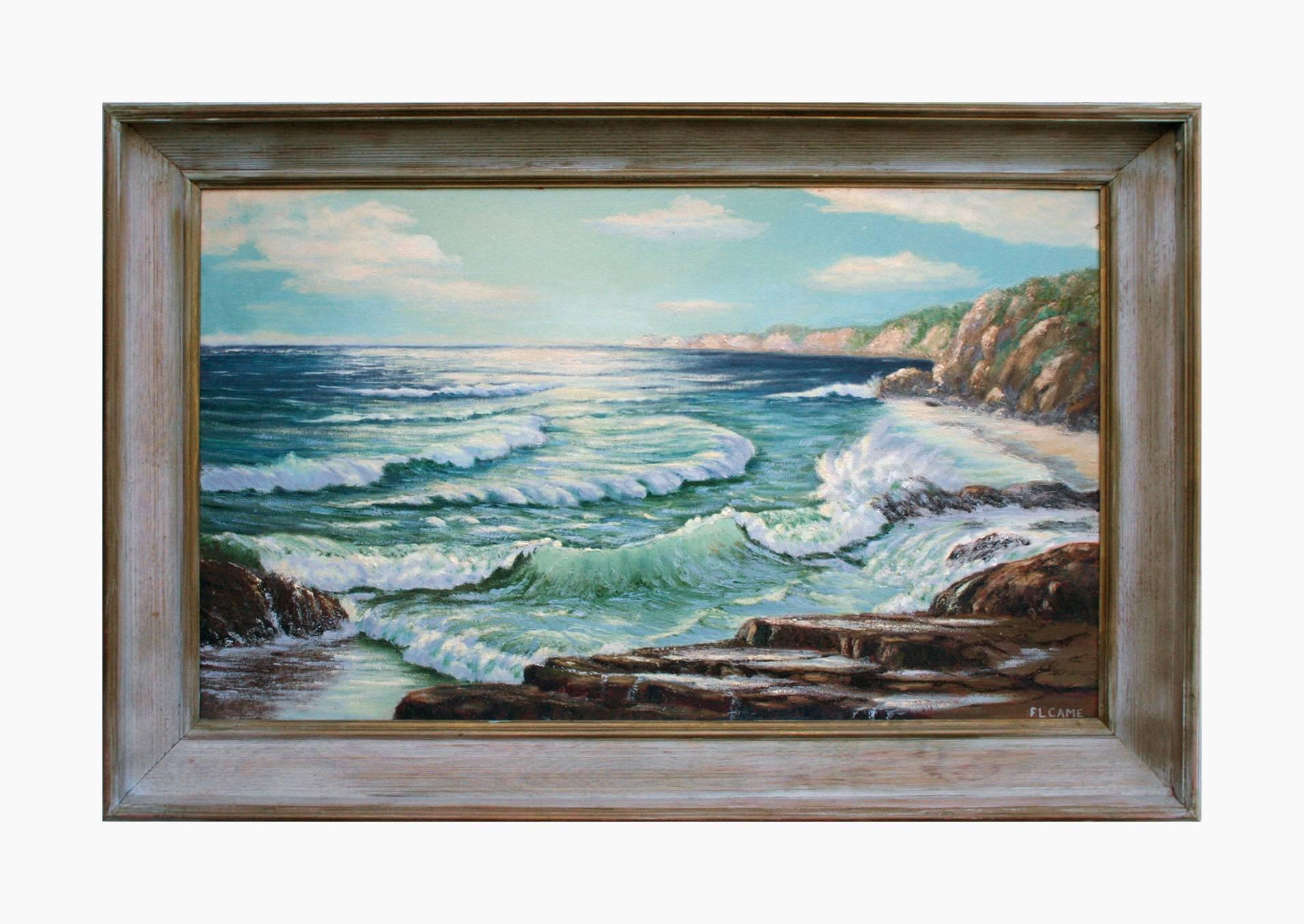 F.L. Came Landscape Painting - Mid Century Monterey Bay Coast Seascape 