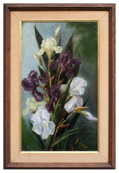 Turn of the Century Japanese Irises Still Life