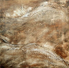 Vintage Abstract Earth Tone Textured Square Landscape 