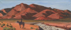 Desert Rider - Utah Mountain Figurative Landscape with Horse
