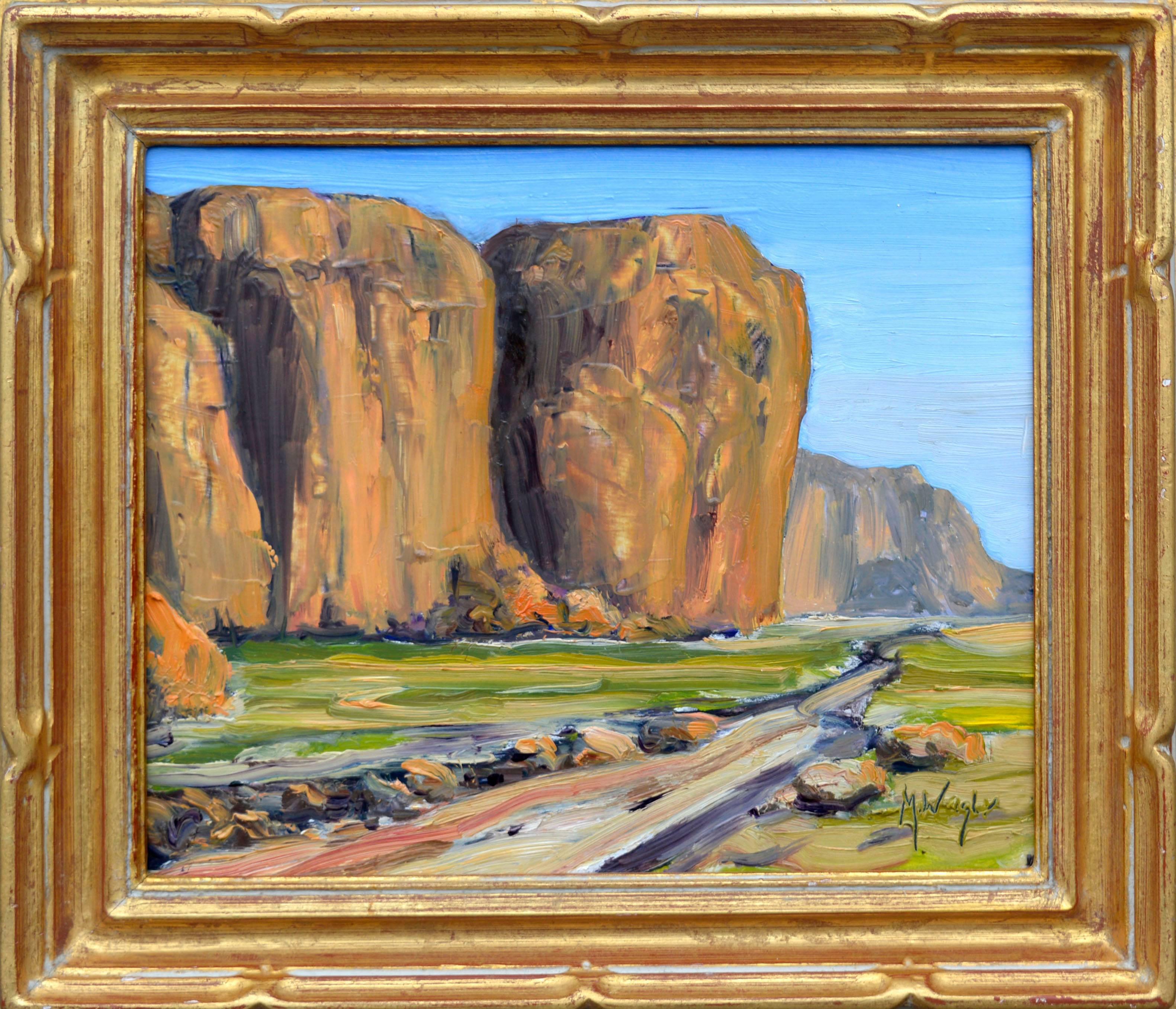 Mike Wright Landscape Painting - Monument Valley, Utah Desert Oil Paint Landscape 