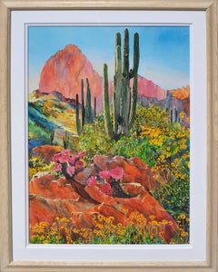 Vintage Desert Spring Landscape