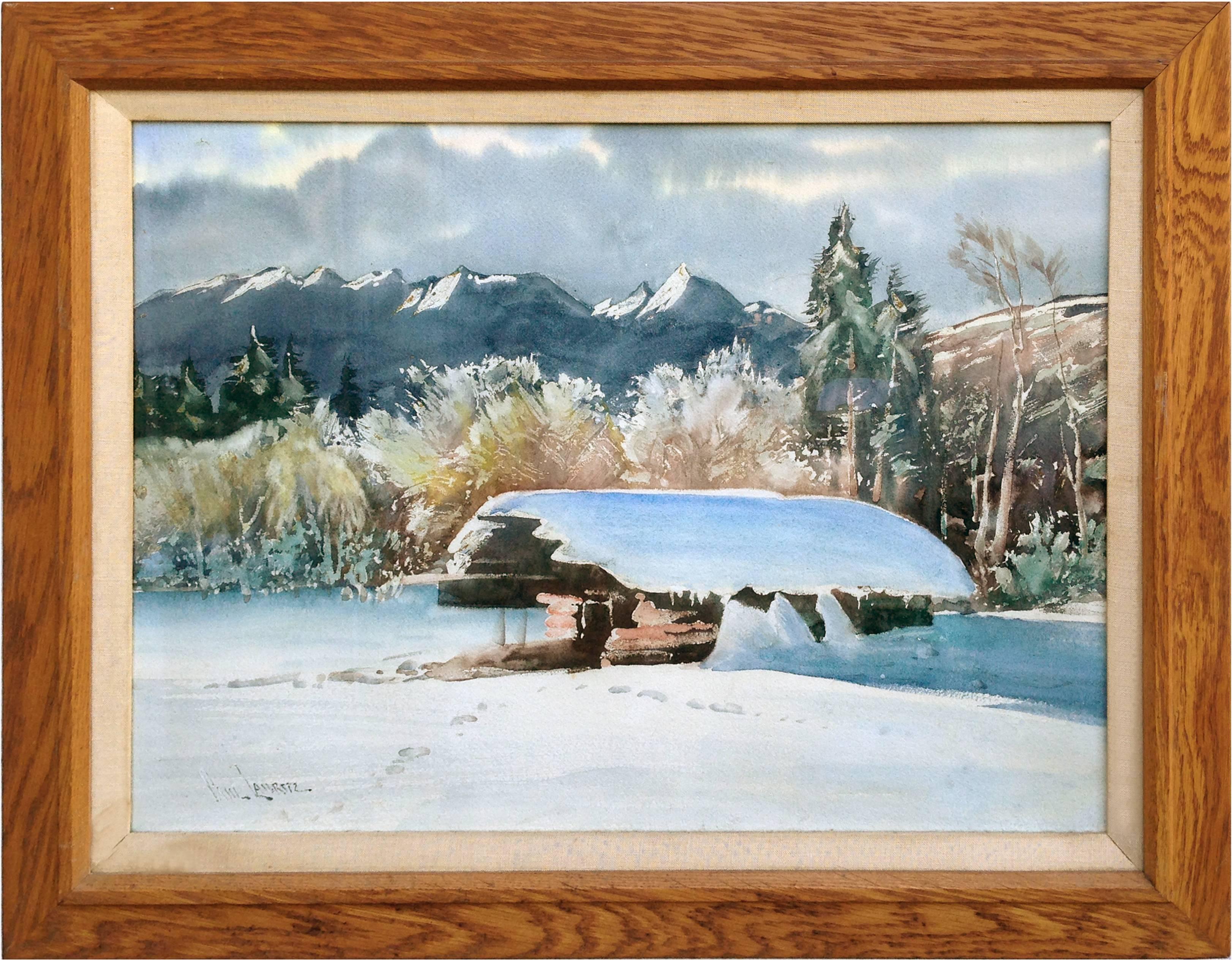 Paul Lauritz Landscape Painting - Early 20th Century Yosemite Tuolumne Meadows Winter Landscape 
