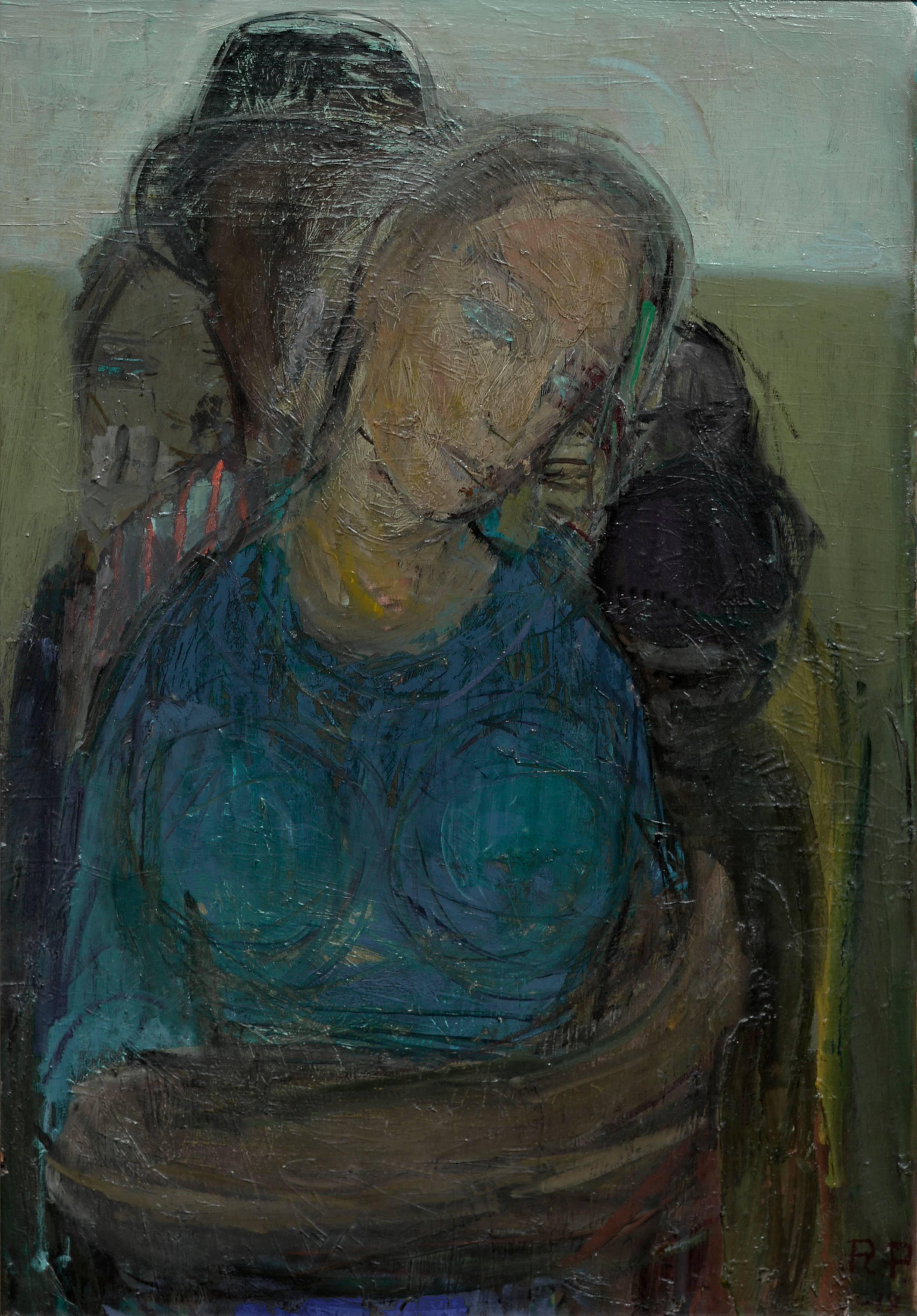 Portrait Painting de Rodrigo Ramirez Pimentel - 1970s Modern Figurative -- Madre del Mundo