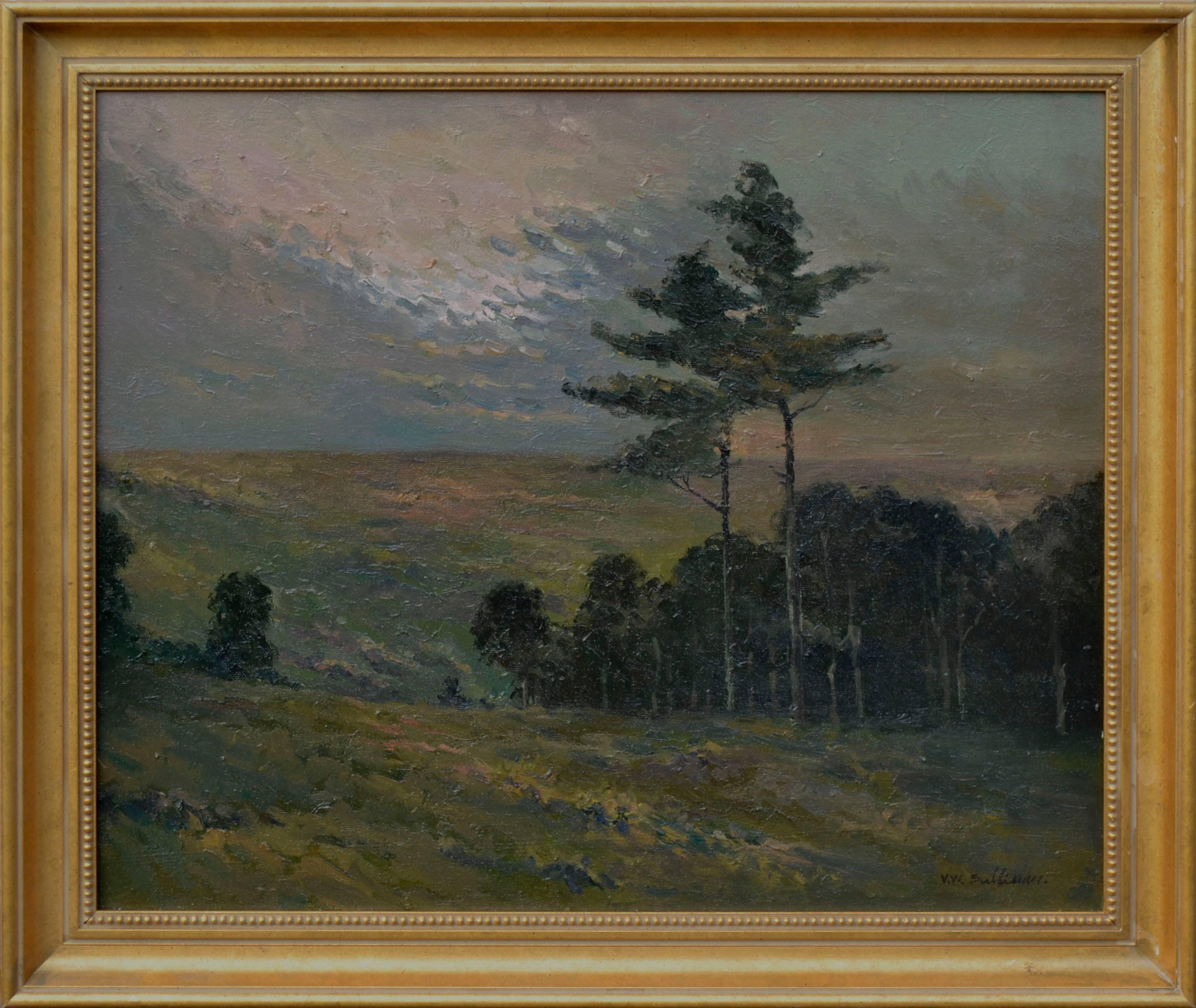 V.W. Sullivan Landscape Painting - Sunset Over the Valley