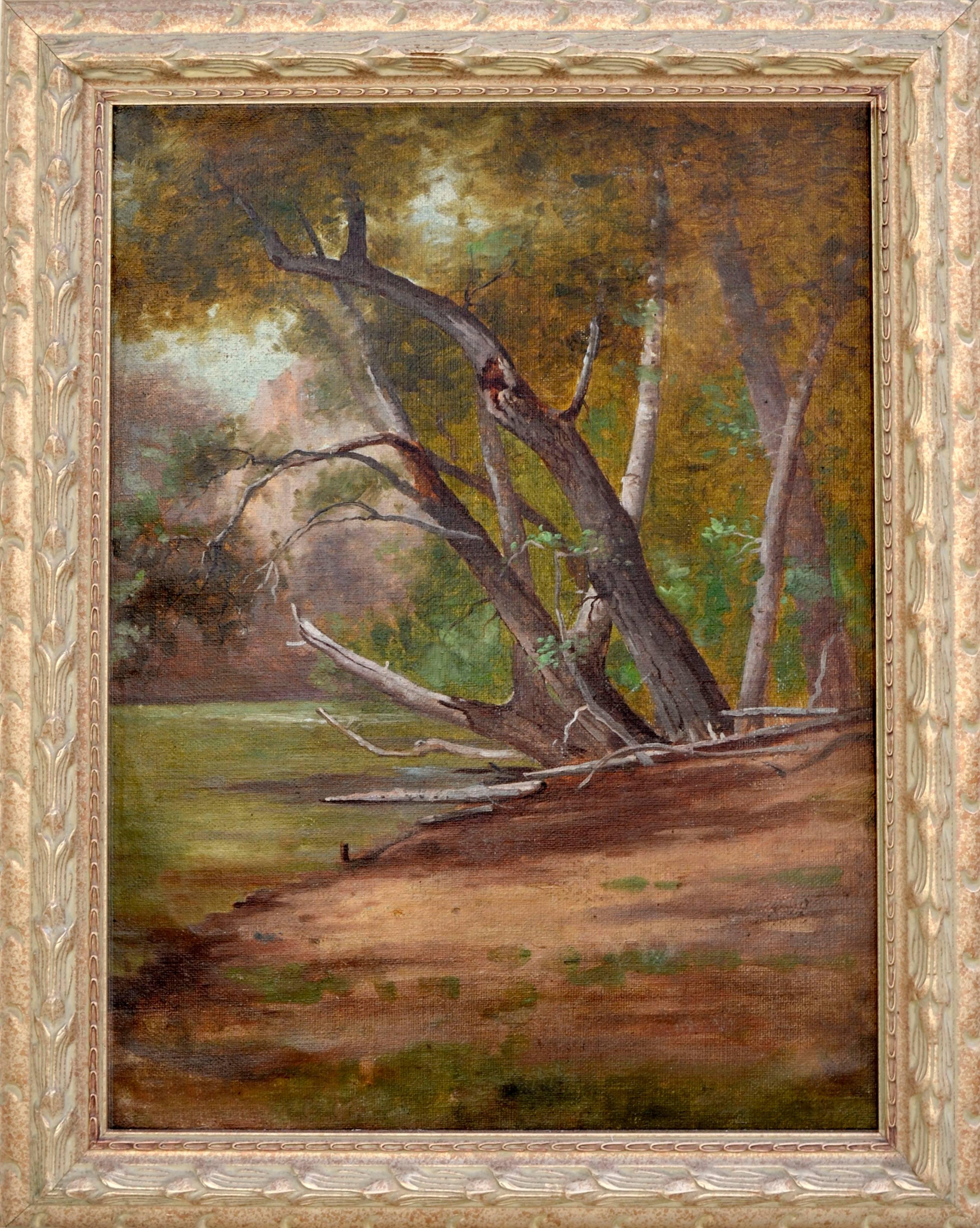 Unknown Landscape Painting – Im Stil von Henry Chapman Ford aus den 1890er Jahren am Creek in Santa Barbara