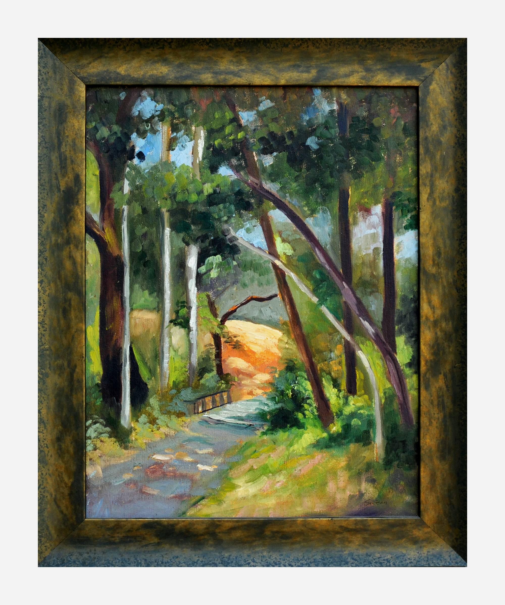 Golden Gate Park Path Landscape - Painting by Sutton