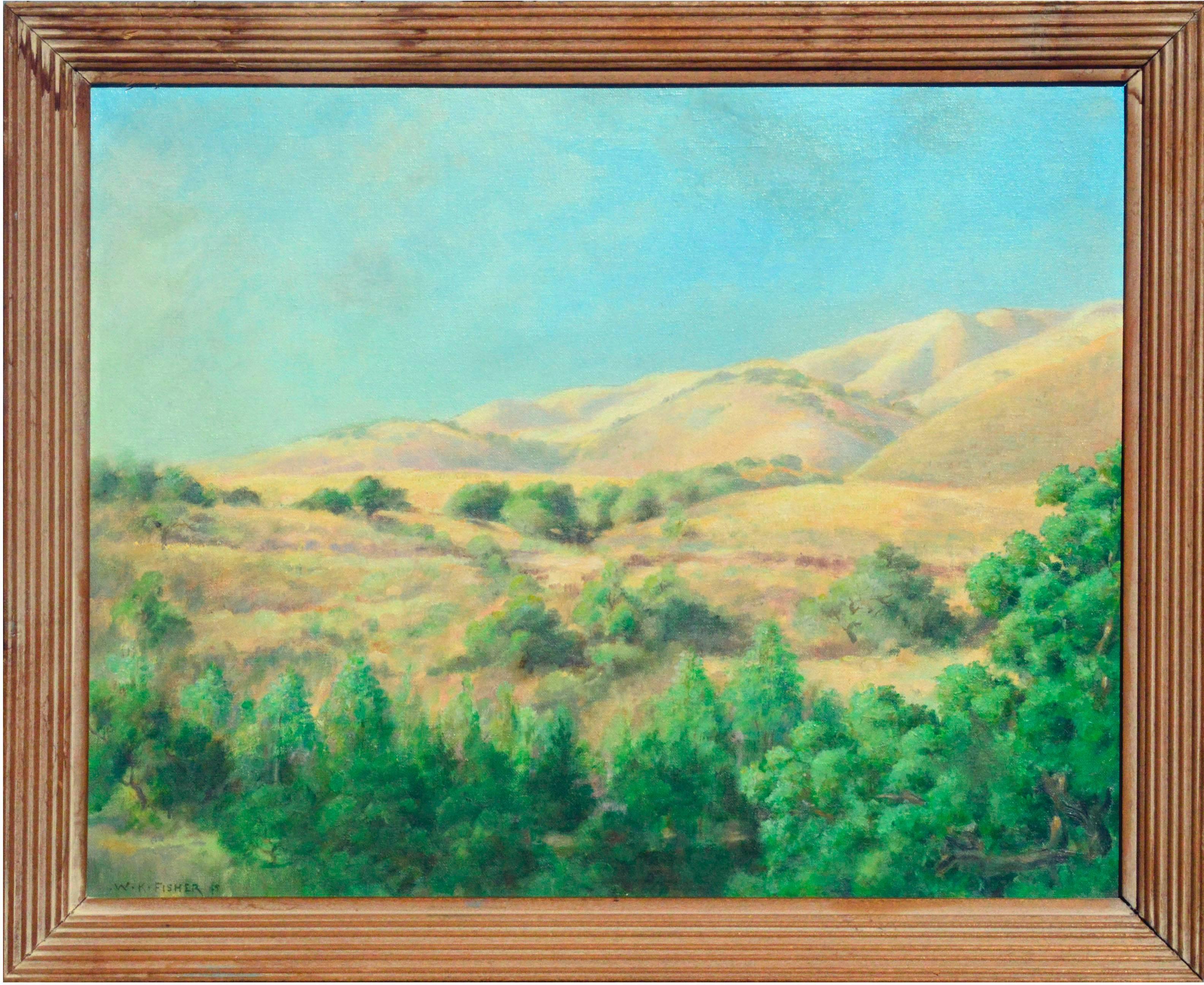Walter Kenrick Fisher Landscape Painting - Midcentury California Foothills Landscape 