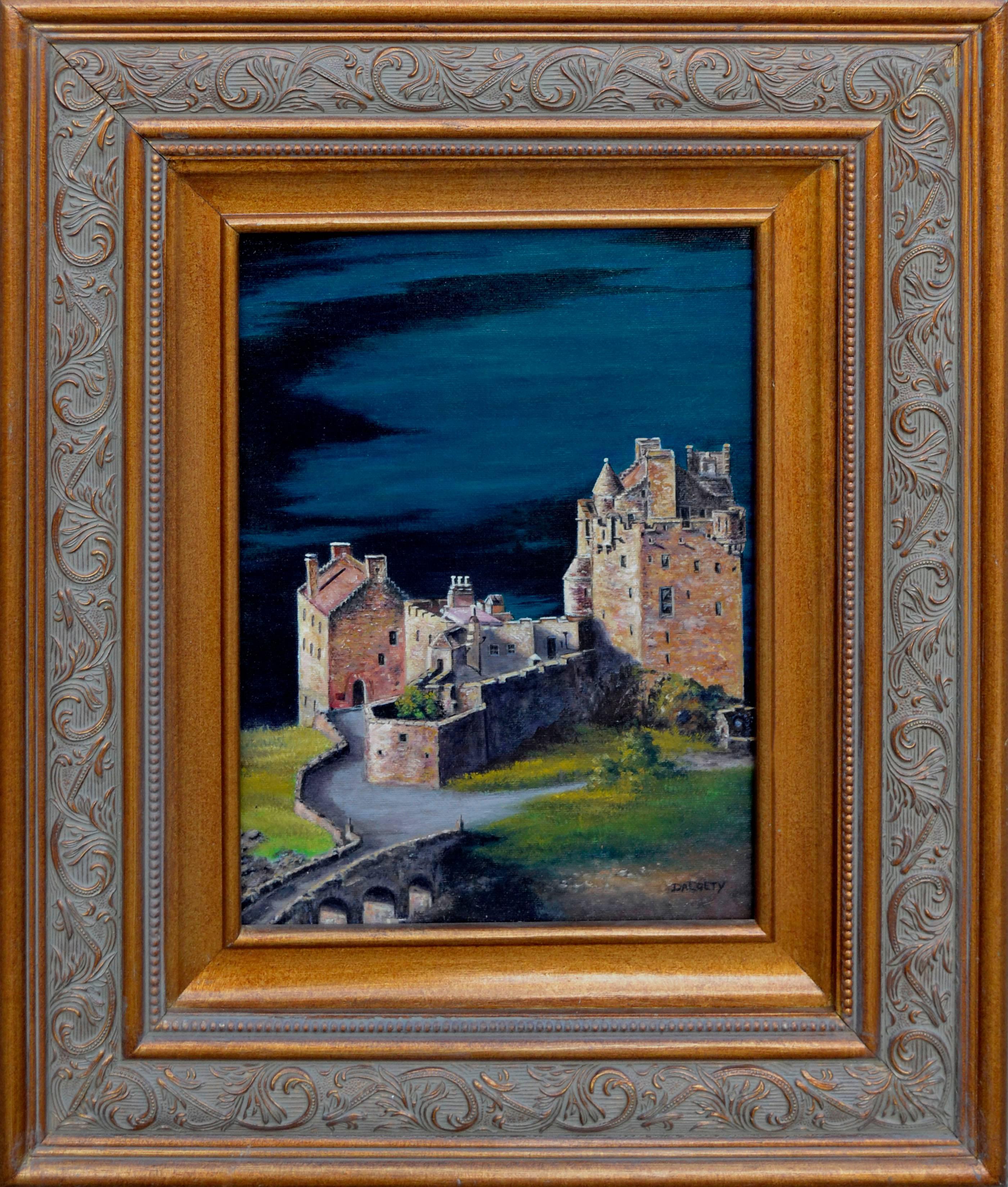 David Dalgety Landscape Painting - Eilean Doran Castle - Nocturnal Landscape 