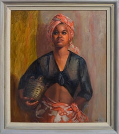 ""Mon nom est Freddie" - Portrait de femme noire avec foulard de tête 