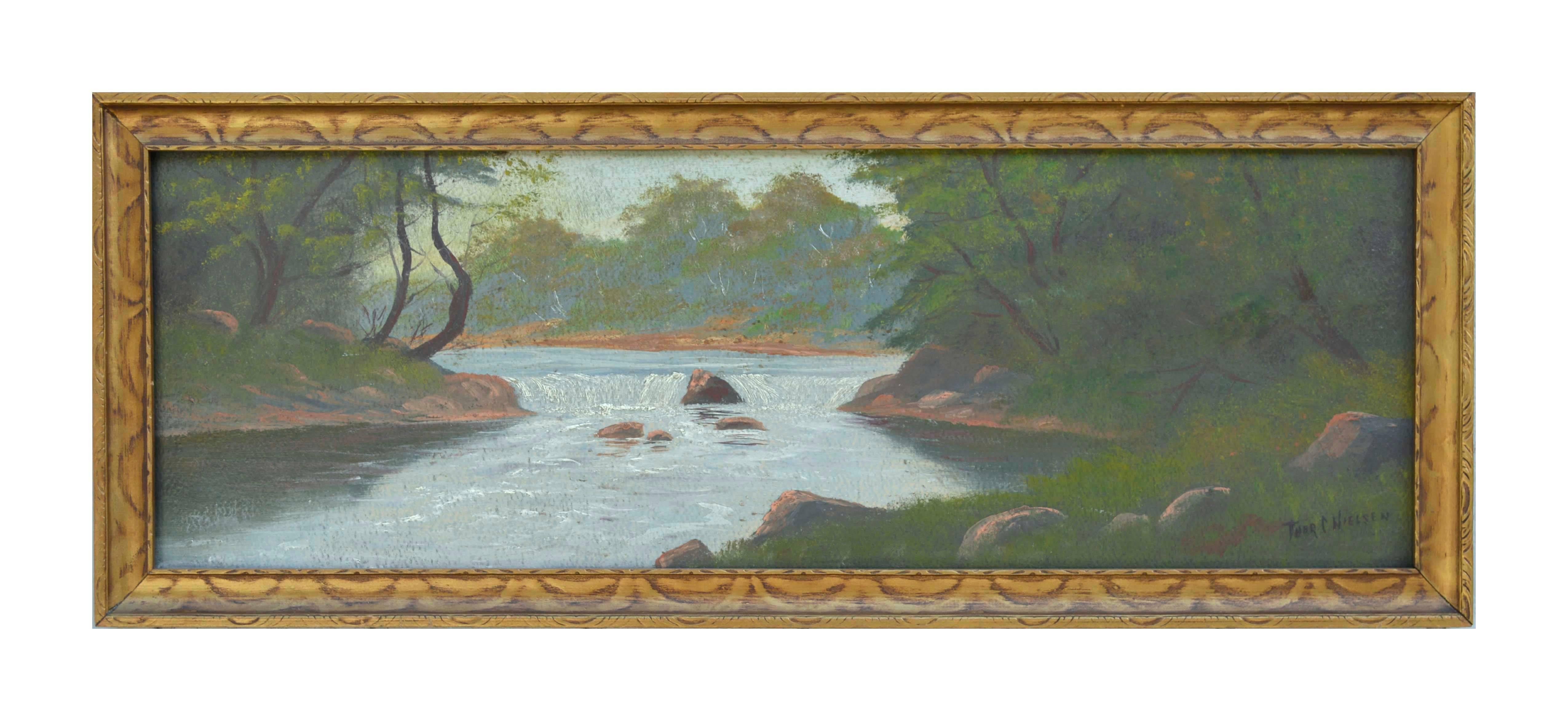Thor Christian Nielsen Landscape Painting - Early 20th Century California Stream