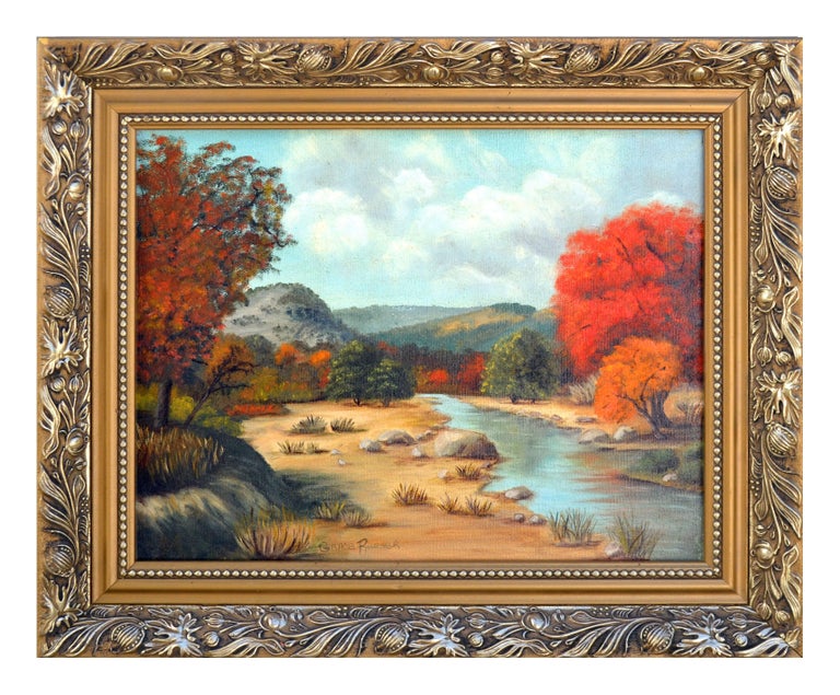 Grace M. Reeser Landscape Painting - Mid Century San Antonio Texas Hill Country Landscape