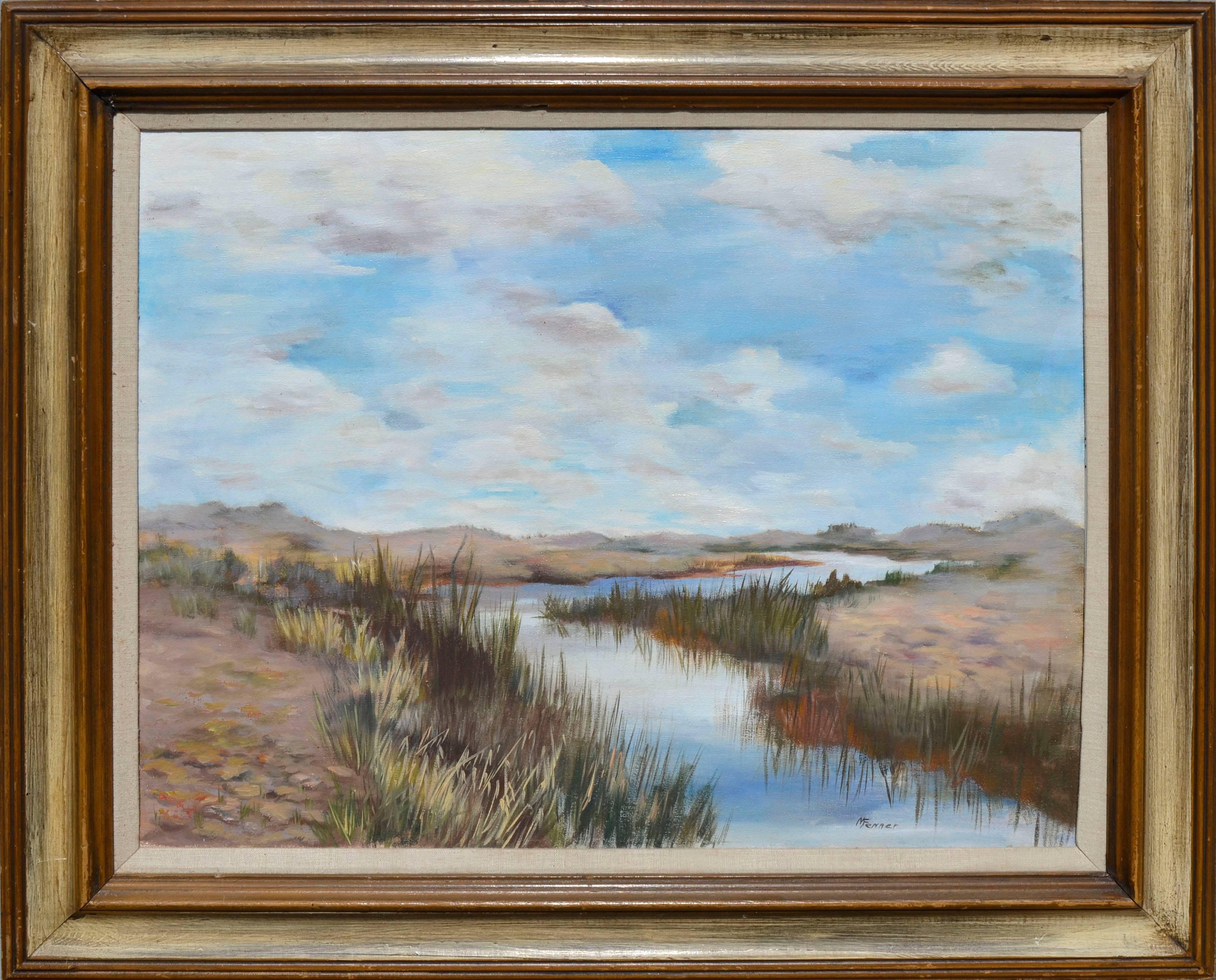 Landscape Painting  Mildred Vejtasa Fenner  - Paysage côtier de Californie