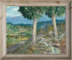 Two Trees, Country Road - Mid Century California Landscape 