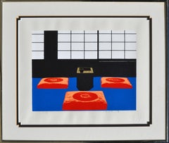 Japanese Living Room - Modern Geometric Screen Print 